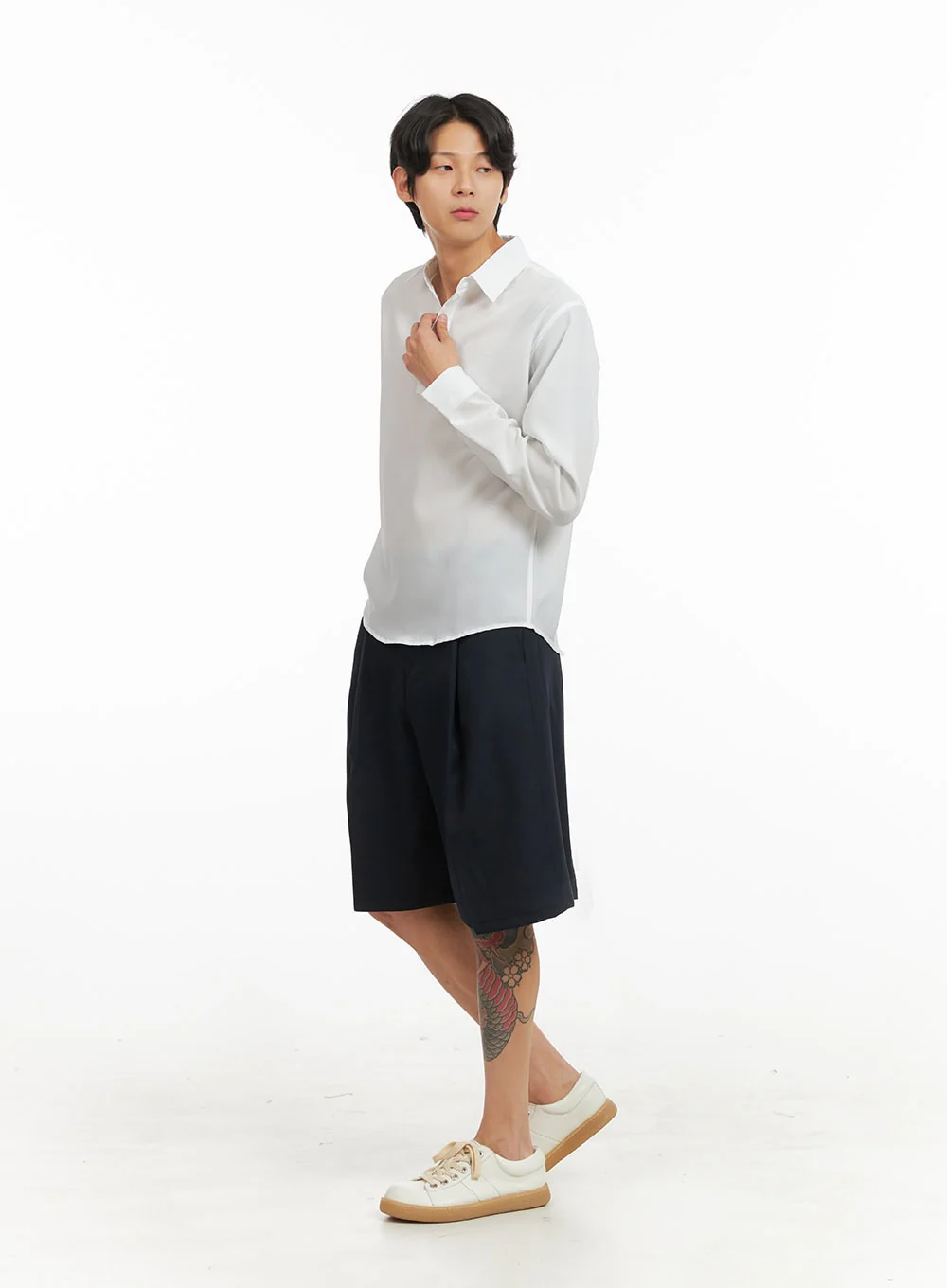 Men's Collared Long Sleeve Shirt IY416 - Image 6