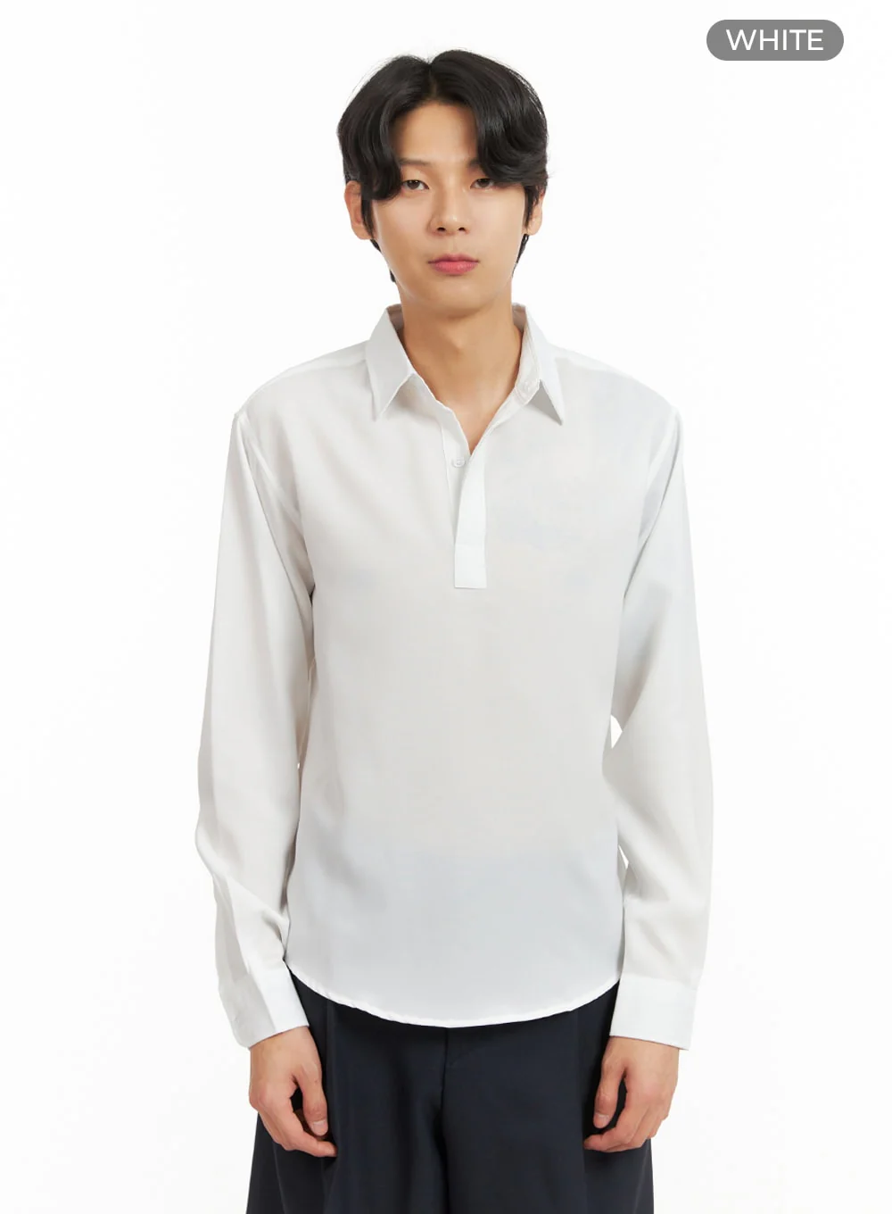 Men's Collared Long Sleeve Shirt IY416 - Image 8