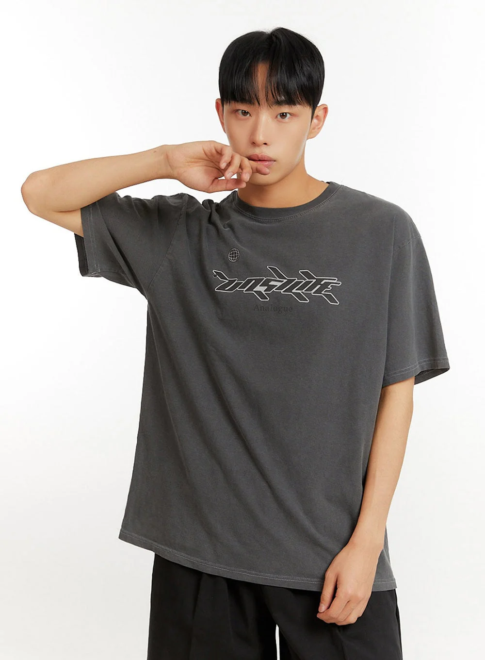 Men's Cotton Graphic Round Neck T-Shirt IU427