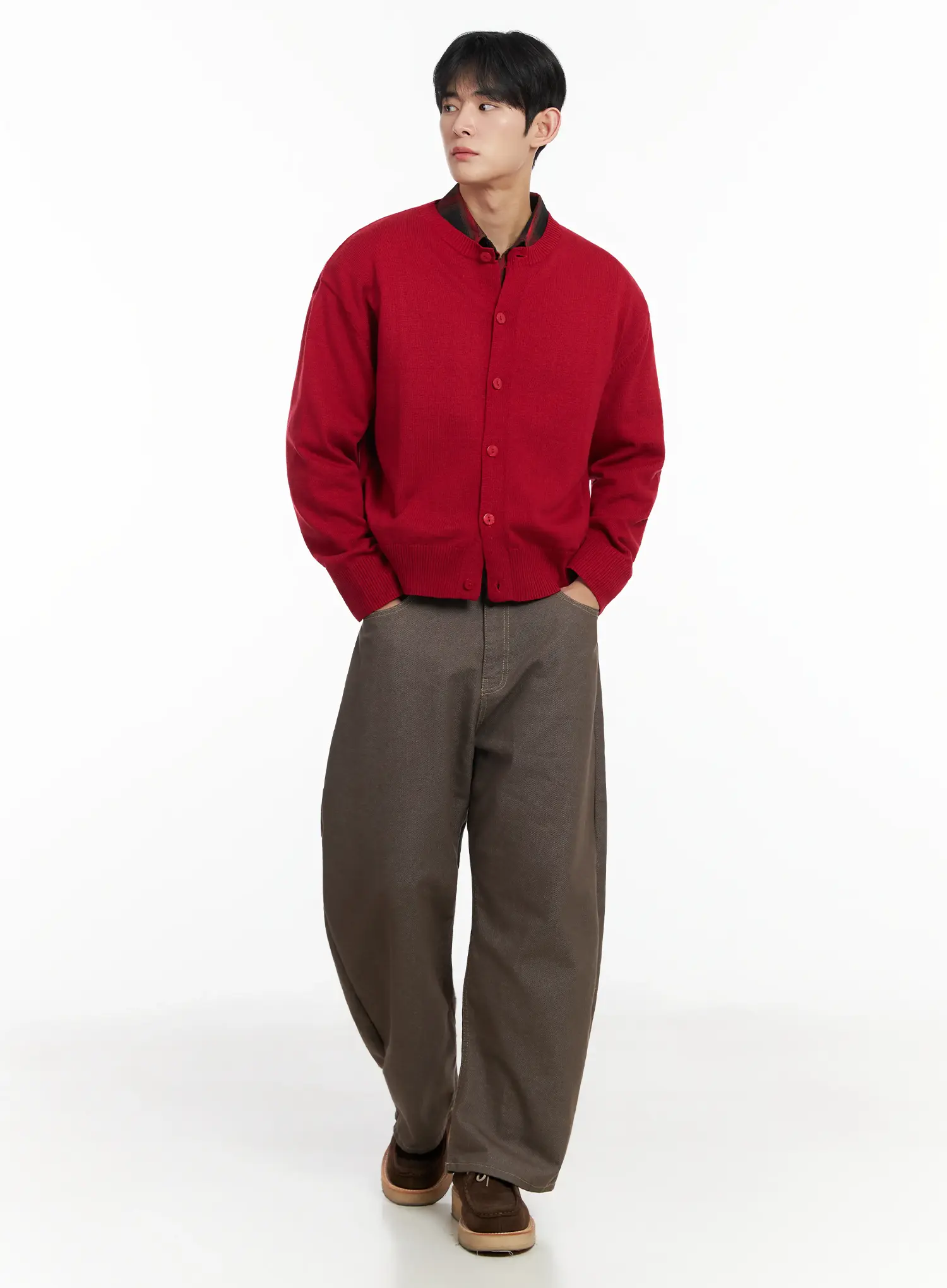 Men's Cotton Stitched Wide-Leg Pants IF516 - Image 10