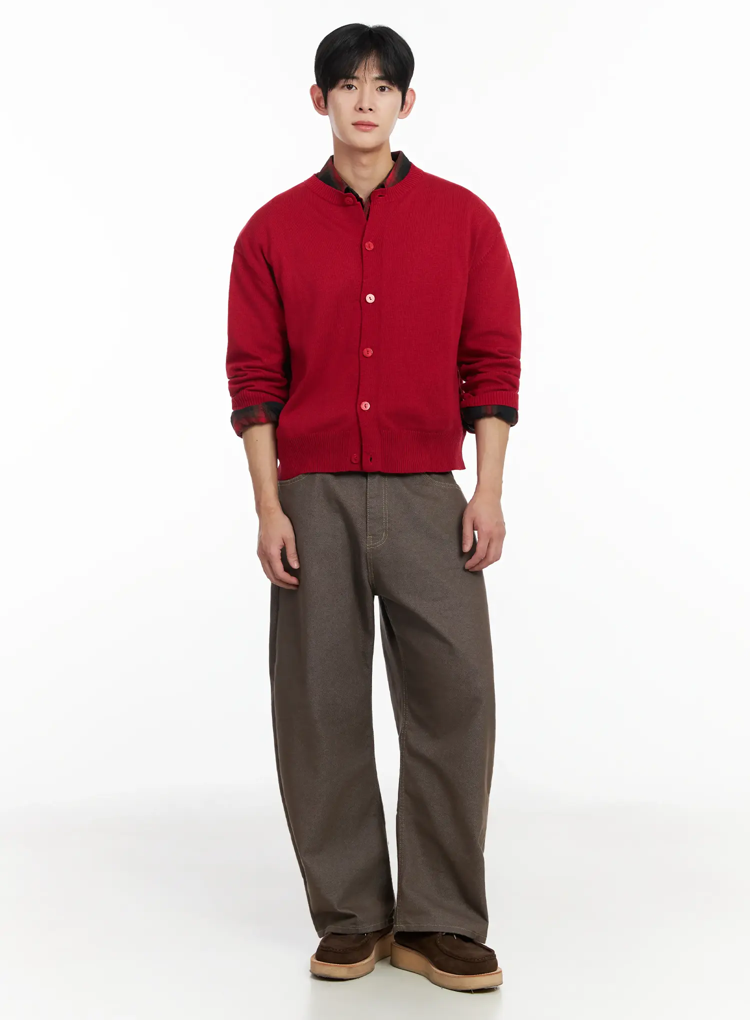 Men's Cotton Stitched Wide-Leg Pants IF516 - Image 2
