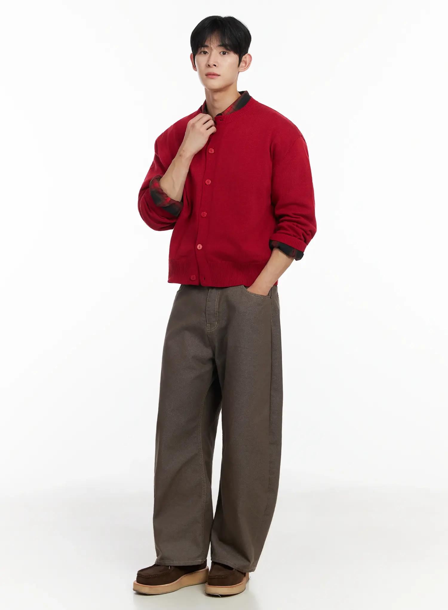 Men's Cotton Stitched Wide-Leg Pants IF516 - Image 9