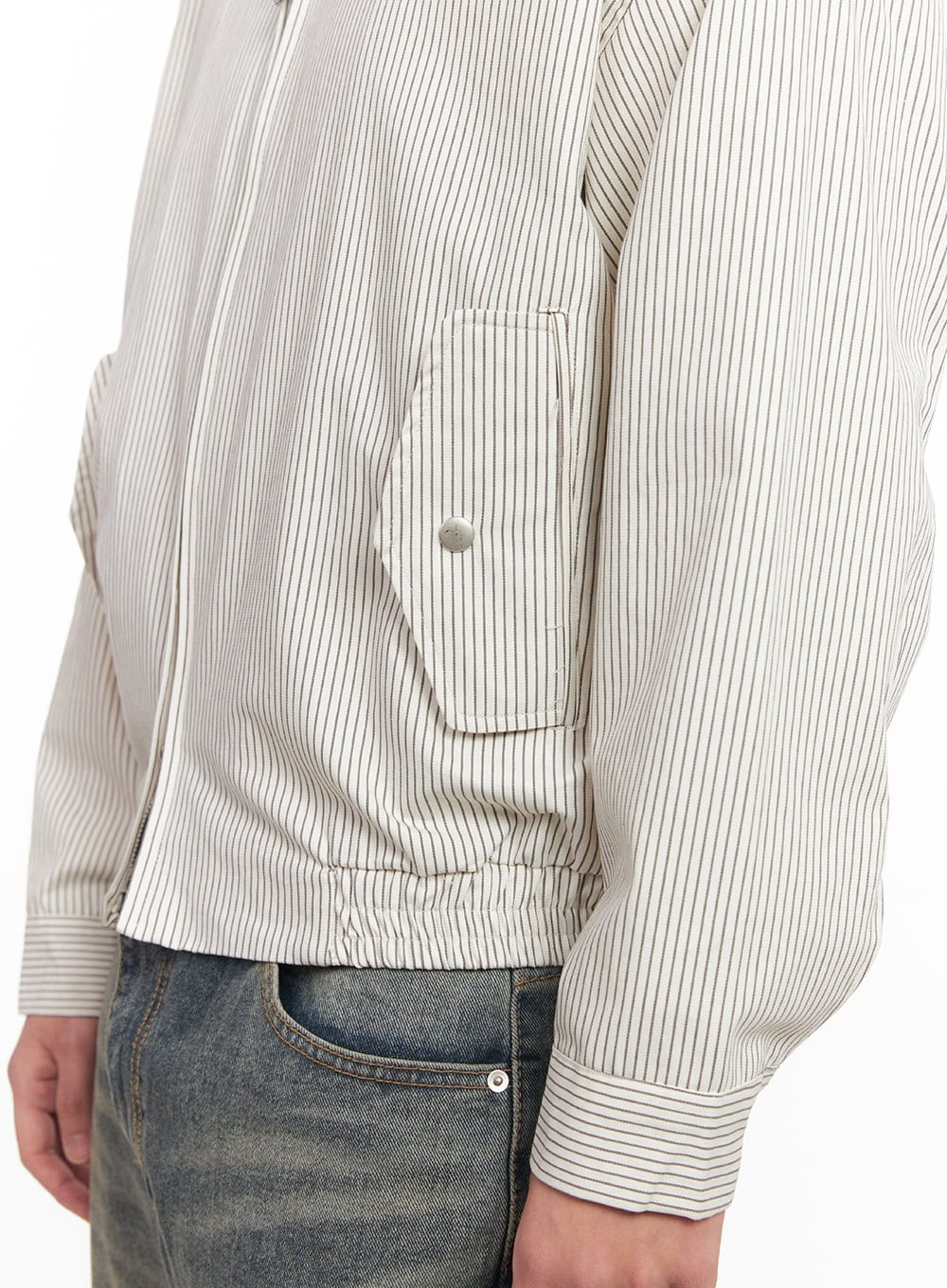Men's Cotton Striped Zip-Up Jacket IM517 - Image 6