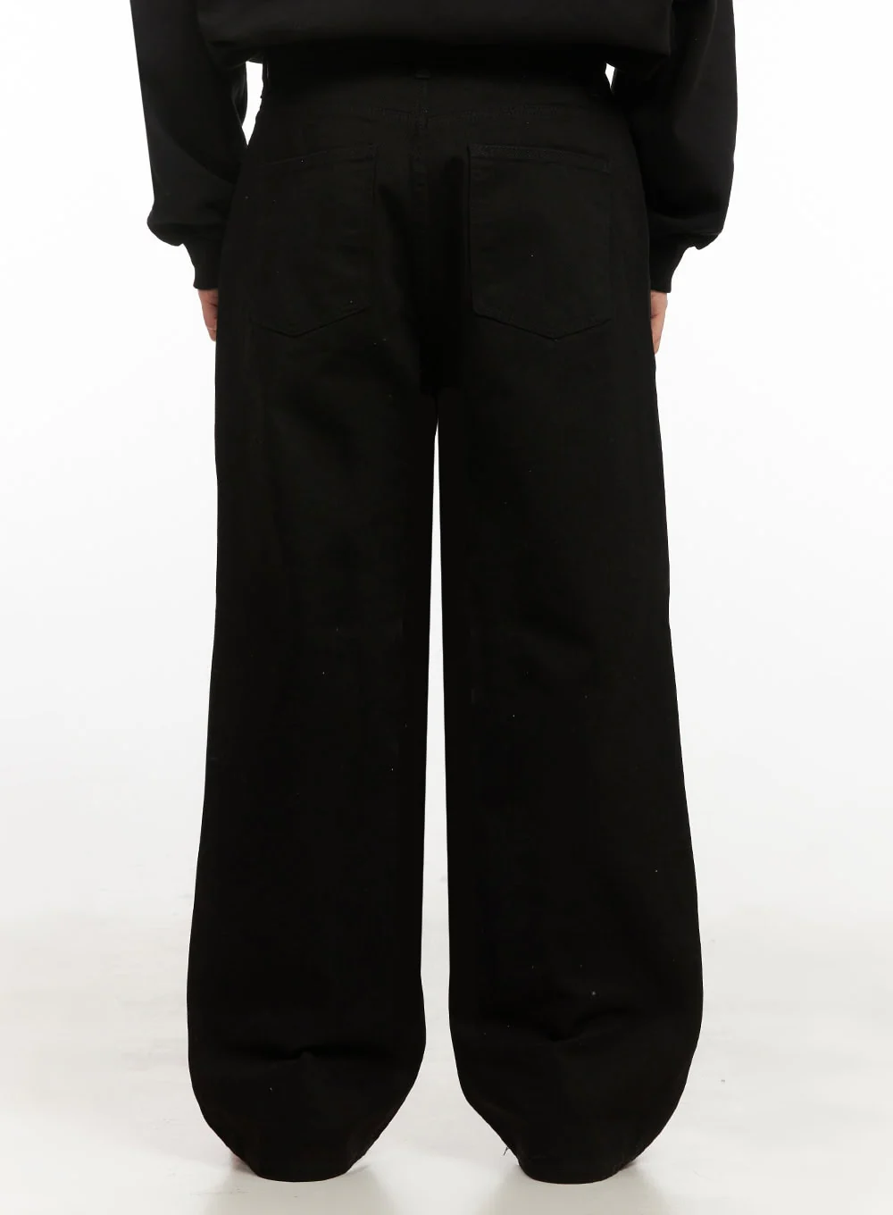 Men's Cotton Wide-Fit Trousers (Black) IJ517 - Image 5