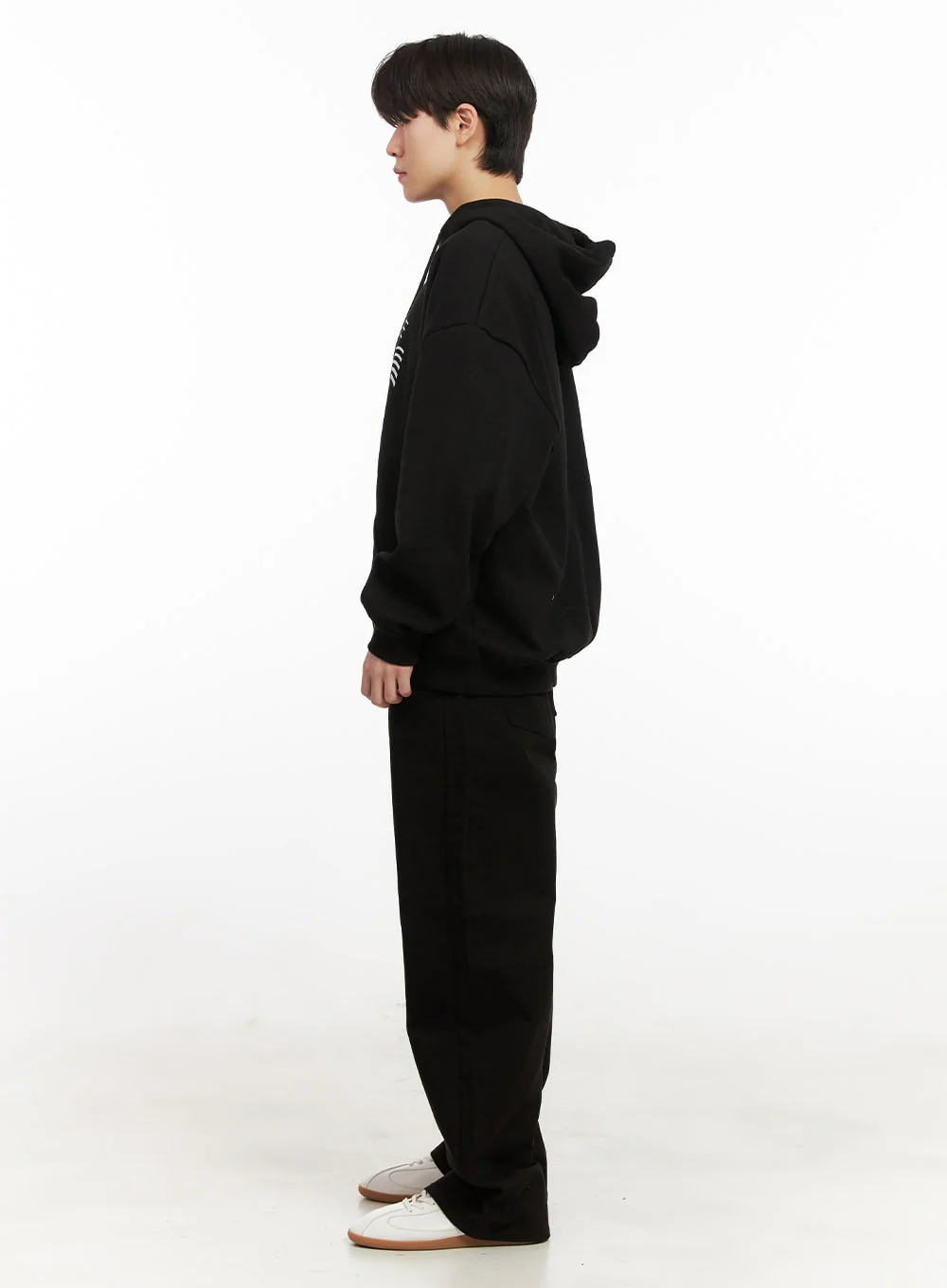 Men's Cotton Wide-Fit Trousers (Black) IJ517 - Image 6