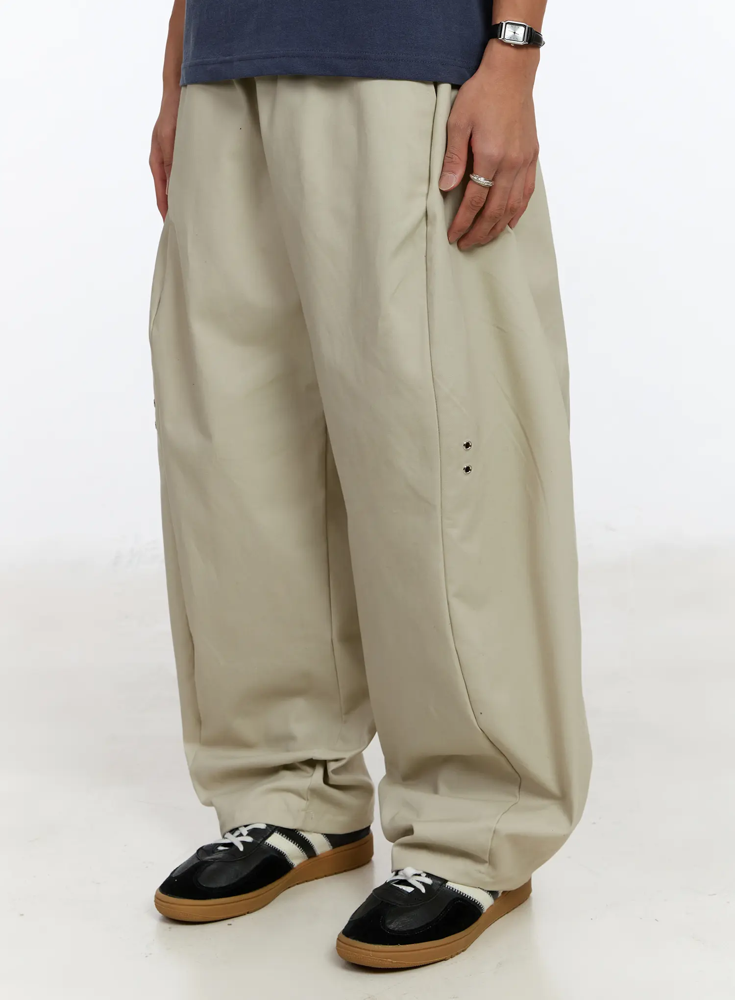 Men's Cotton Wide Leg Pants IM530 - Image 2