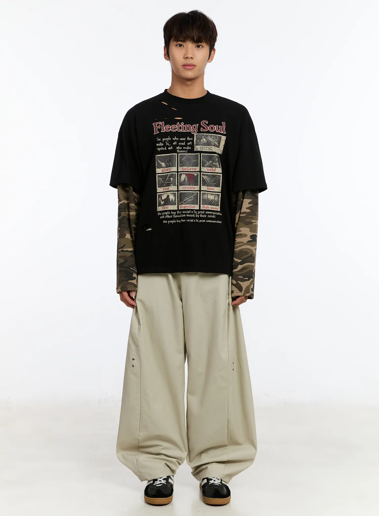 Men's Cotton Wide Leg Pants IM530 - Image 6