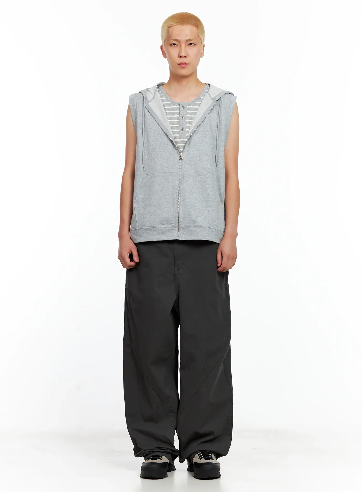 Men's Cotton Zip-Up Hoodie Vest IL511 - Image 3