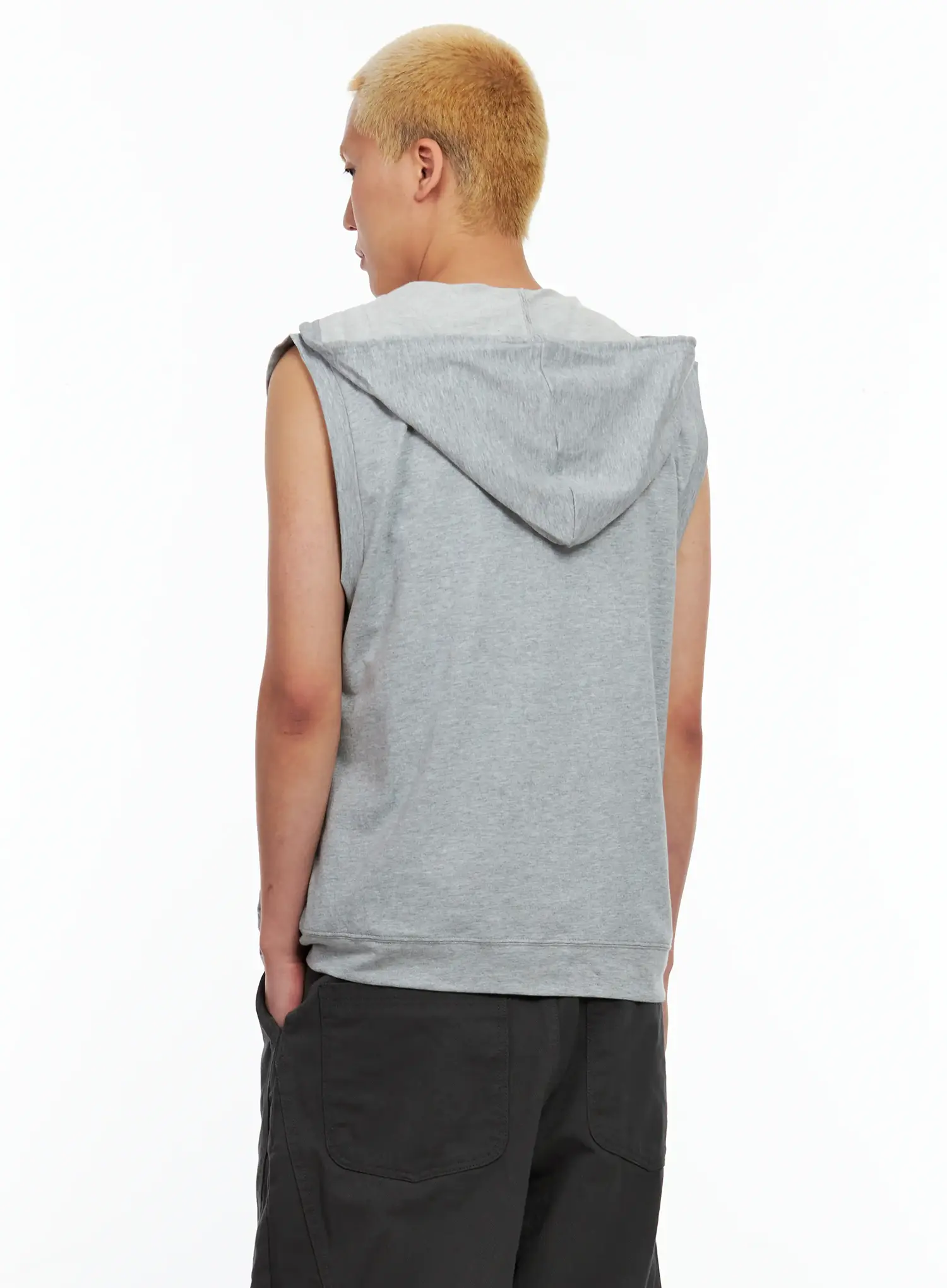 Men's Cotton Zip-Up Hoodie Vest IL511 - Image 5