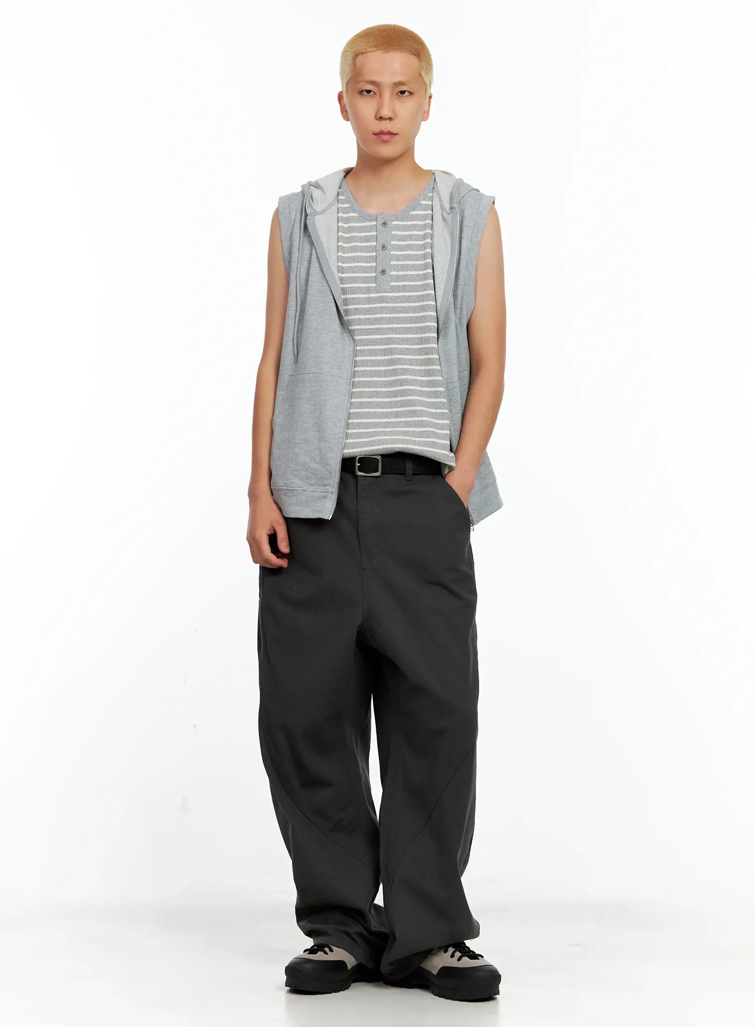 Men's Cotton Zip-Up Hoodie Vest IL511 - Image 8