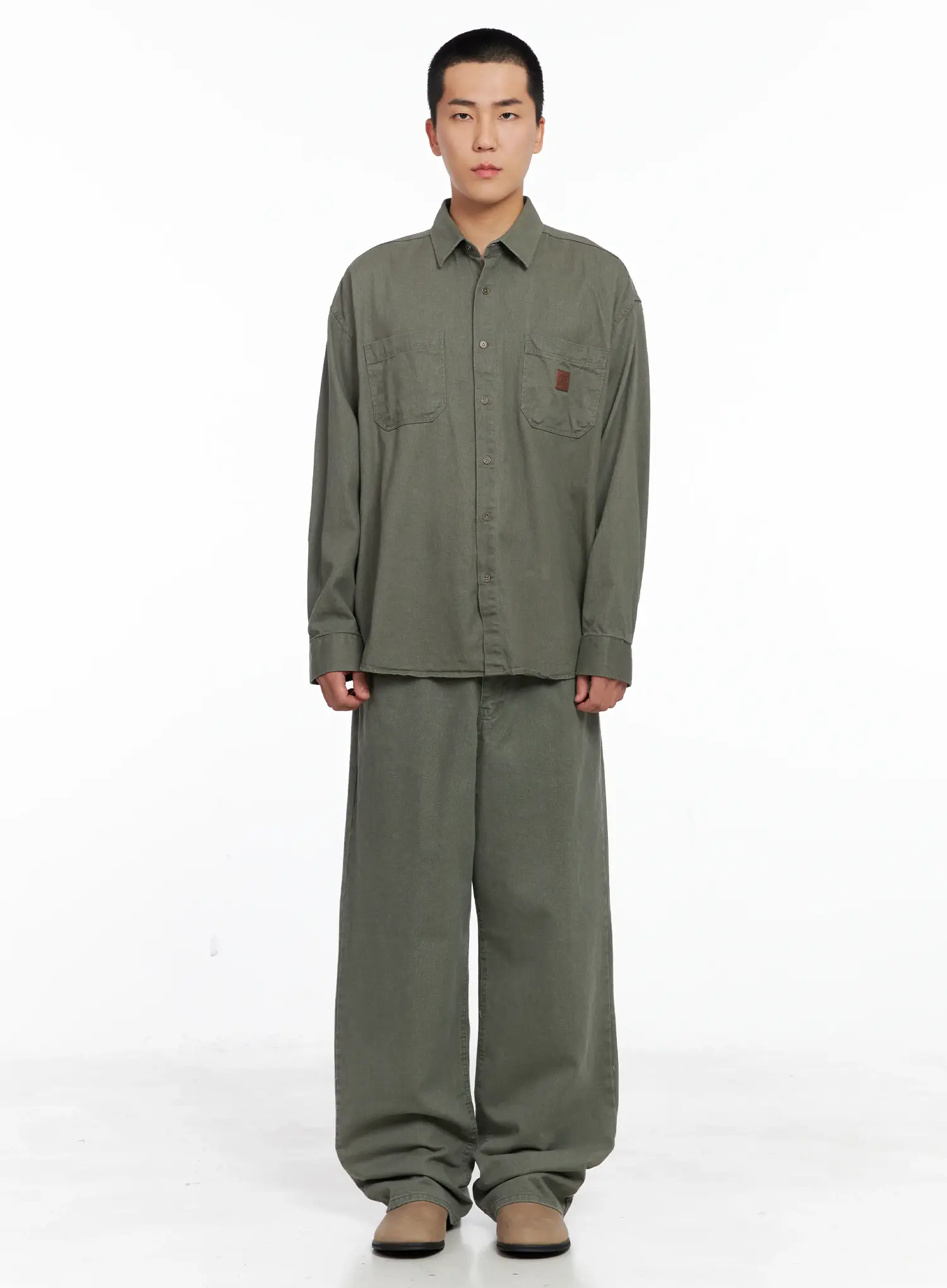 Men's Cozy Cotton Button-Up Shirt IG529 - Image 3