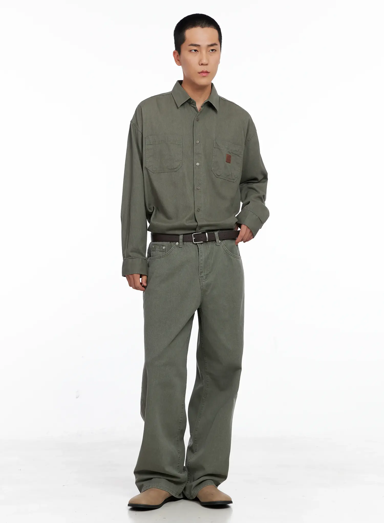Men's Cozy Cotton Button-Up Shirt IG529 - Image 9