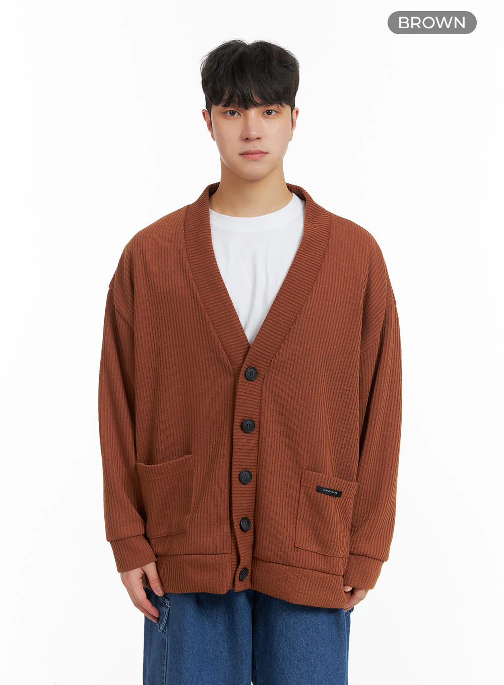 Men's Cozy Overfit Buttoned Cardigan IA402 - Image 8