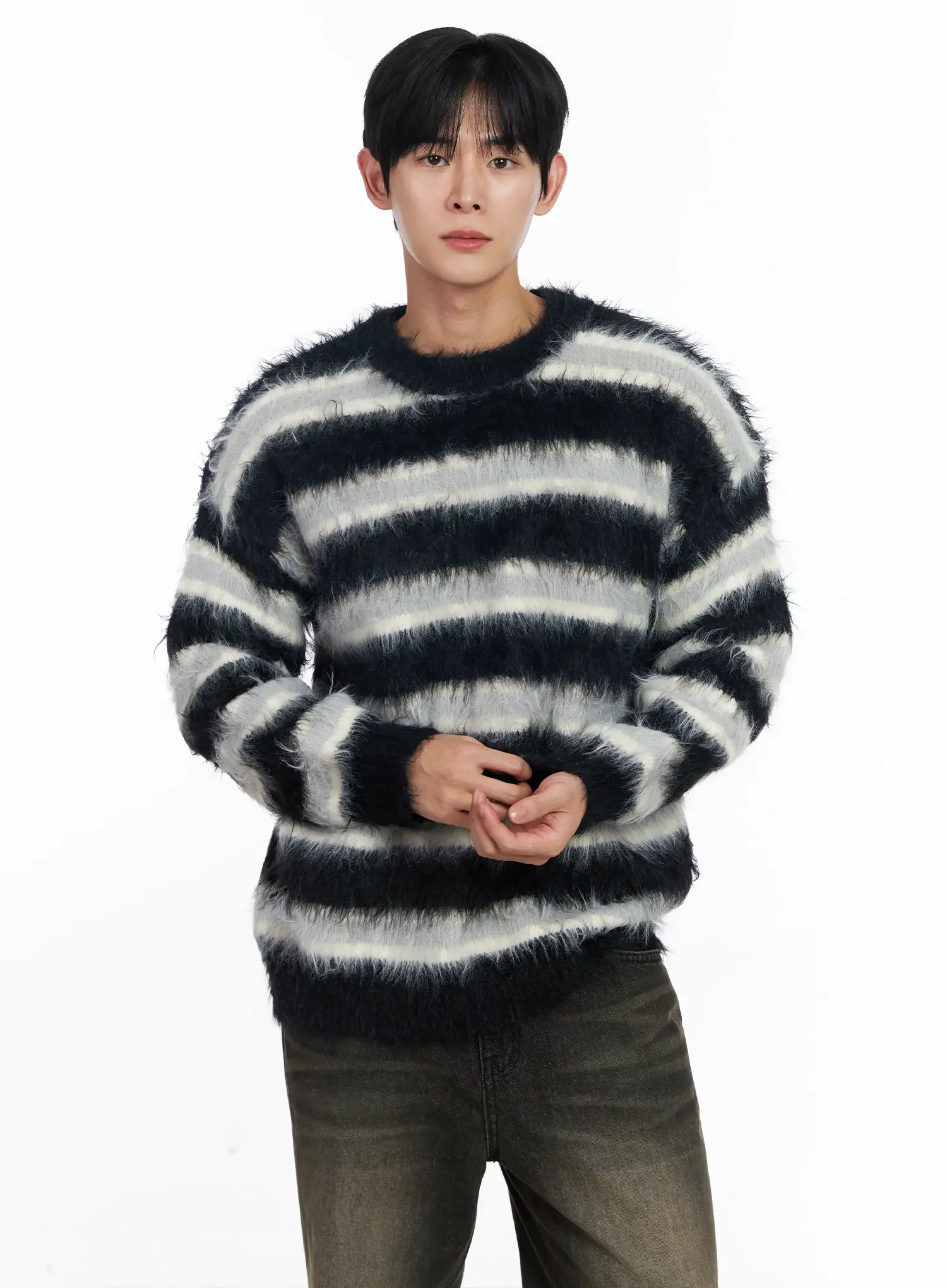 Men's Cozy Striped Sweater IJ521
