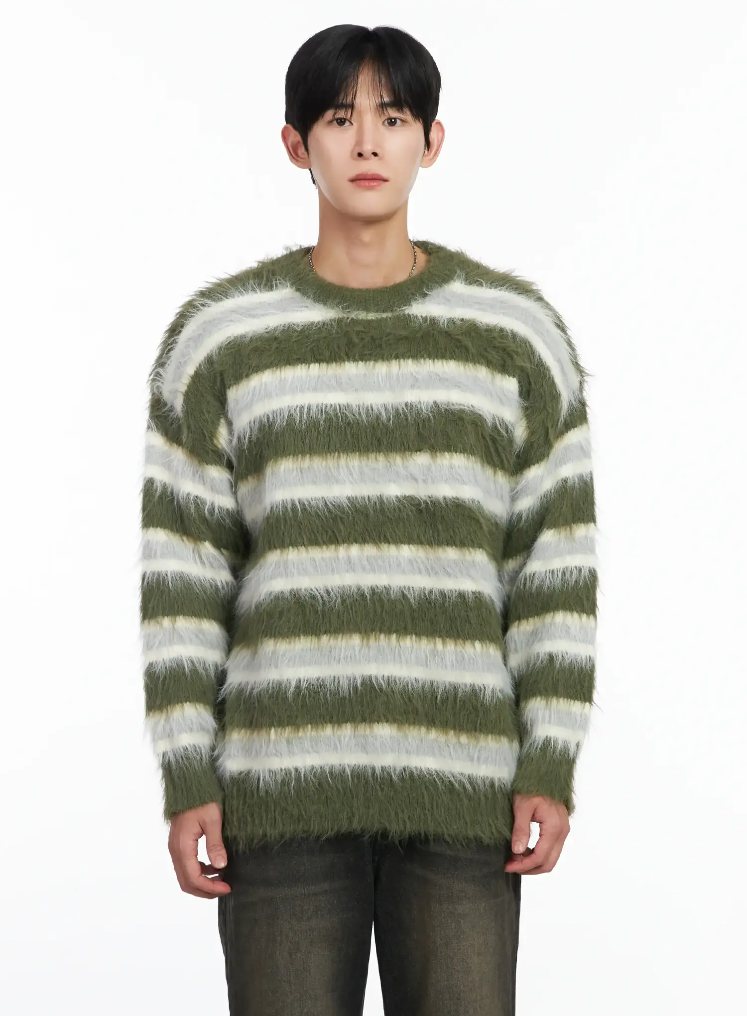Men's Cozy Striped Sweater IJ521 - Image 10