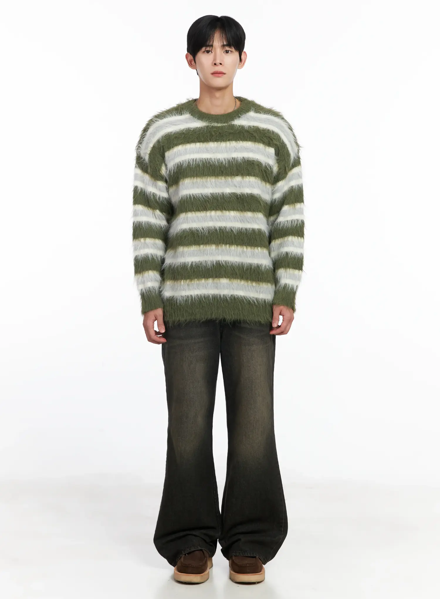Men's Cozy Striped Sweater IJ521 - Image 4