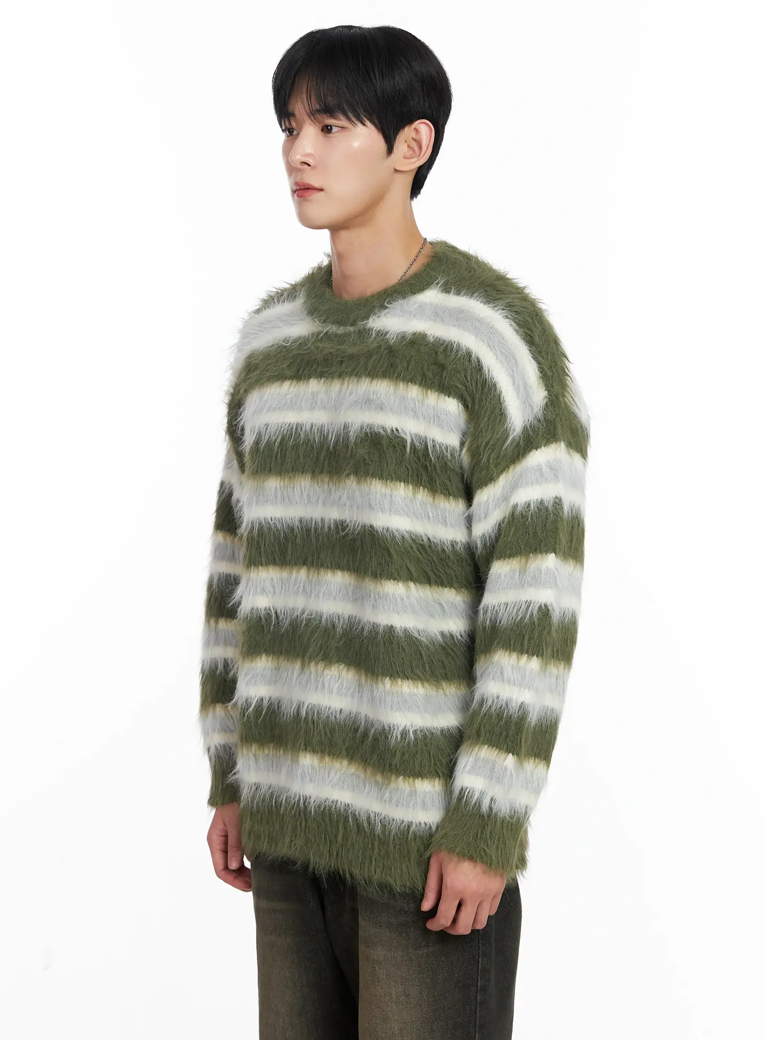Men's Cozy Striped Sweater IJ521 - Image 5