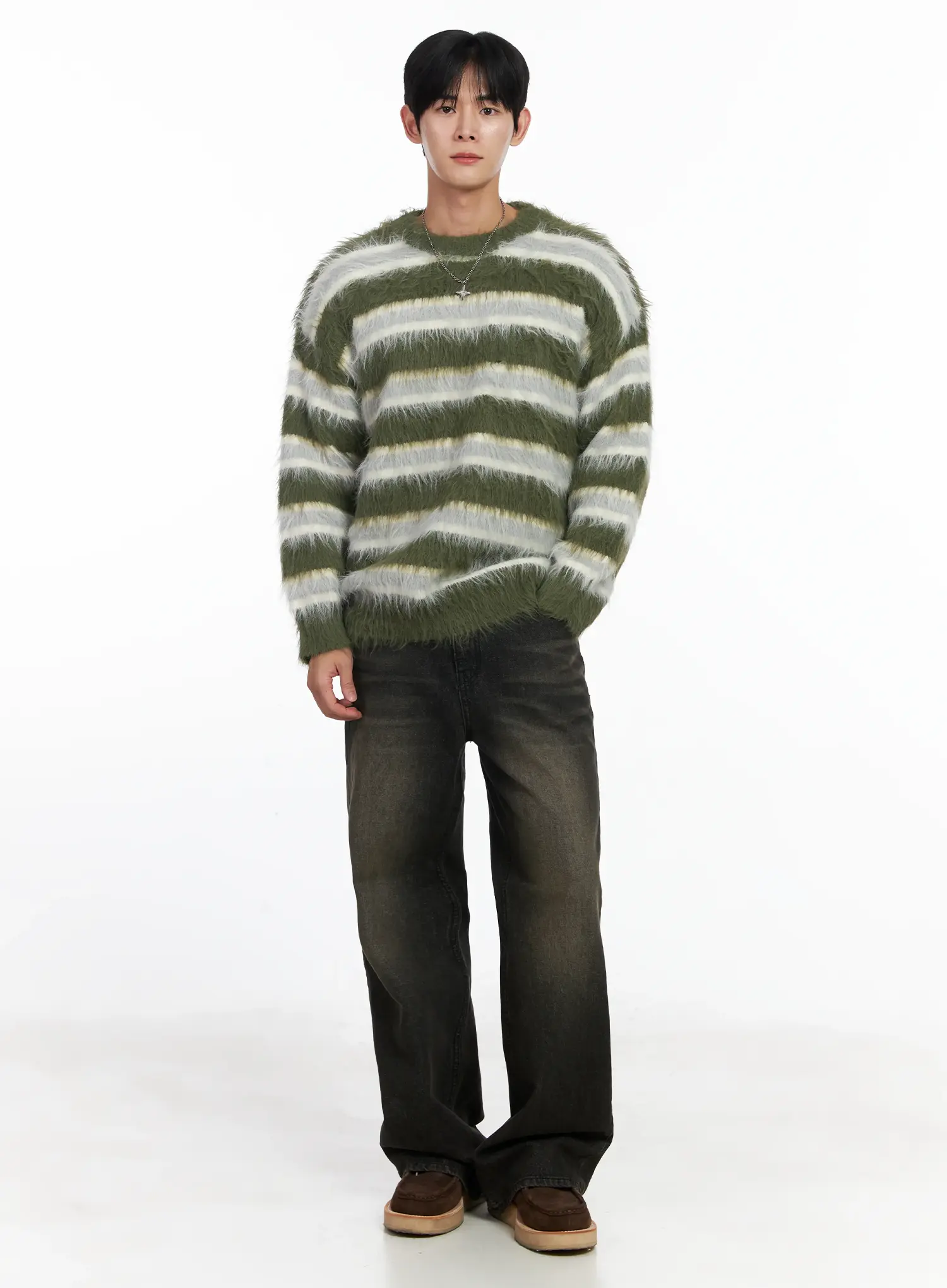 Men's Cozy Striped Sweater IJ521 - Image 9