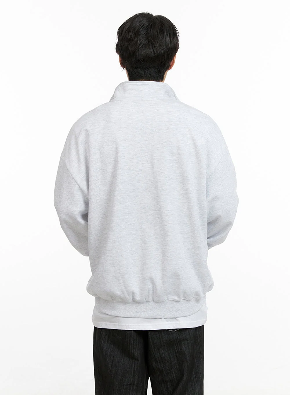 Men's Cozy Zip-Up Solid Sweatshirt (White) IG409 - Image 5
