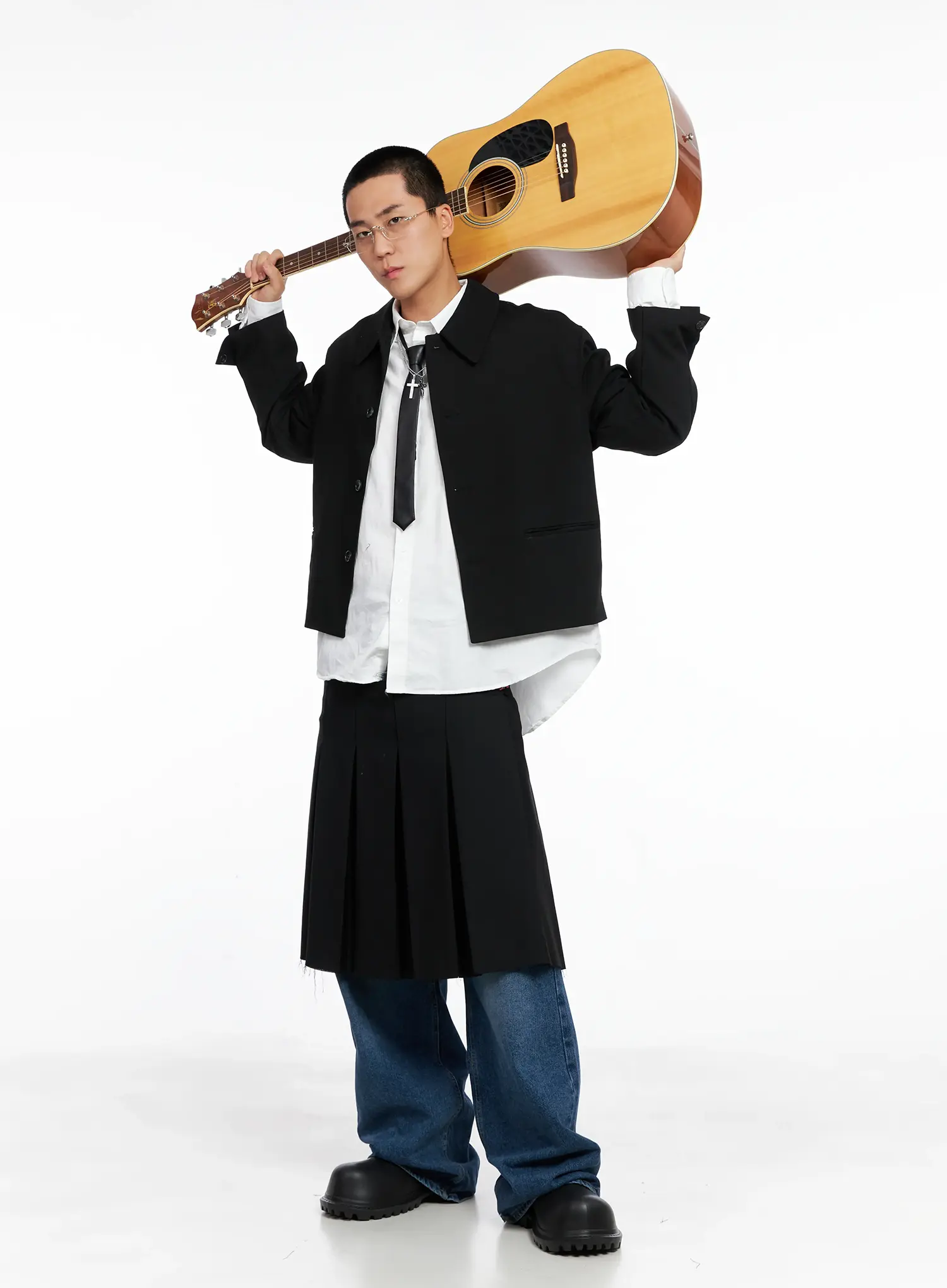 Men's Cropped Button-Up Jacket IS502