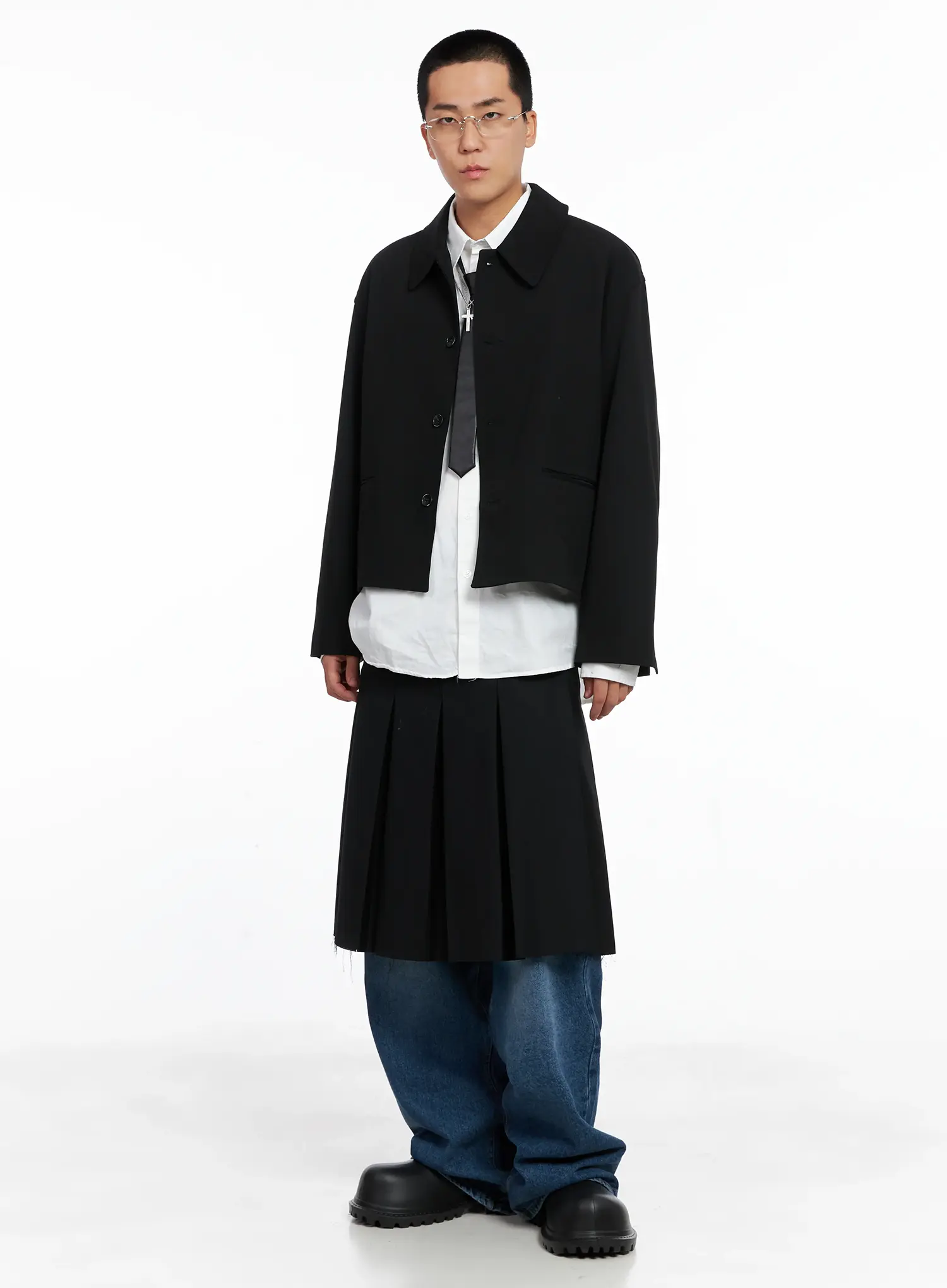 Men's Cropped Button-Up Jacket IS502 - Image 10