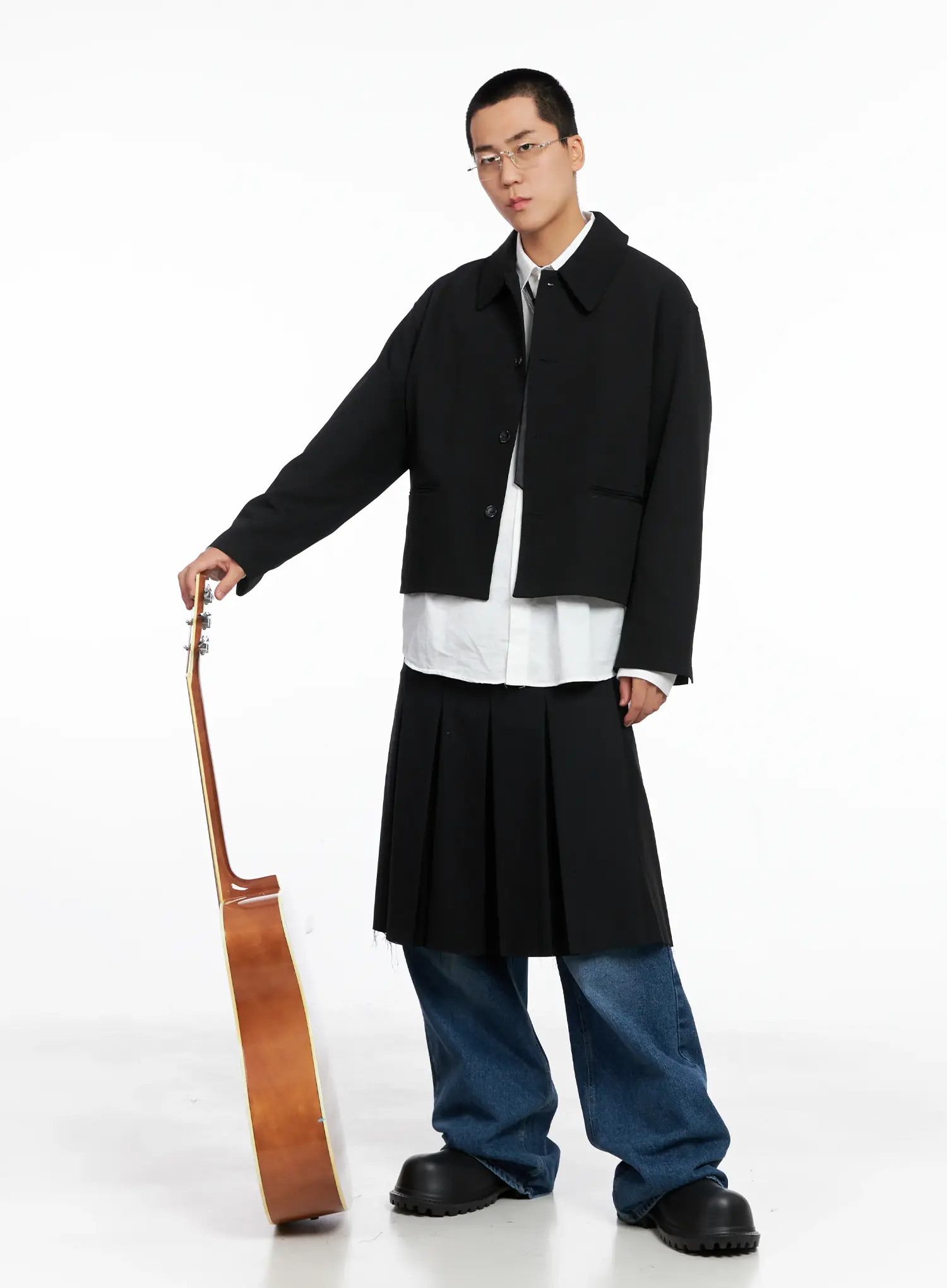 Men's Cropped Button-Up Jacket IS502 - Image 11