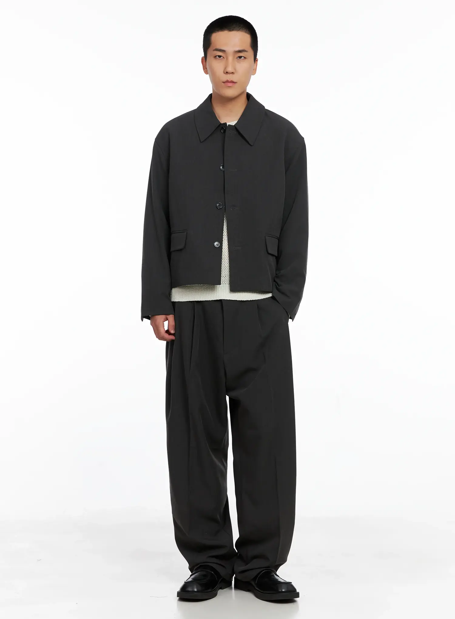 Men's Cropped Button-Up Jacket IS502 - Image 13