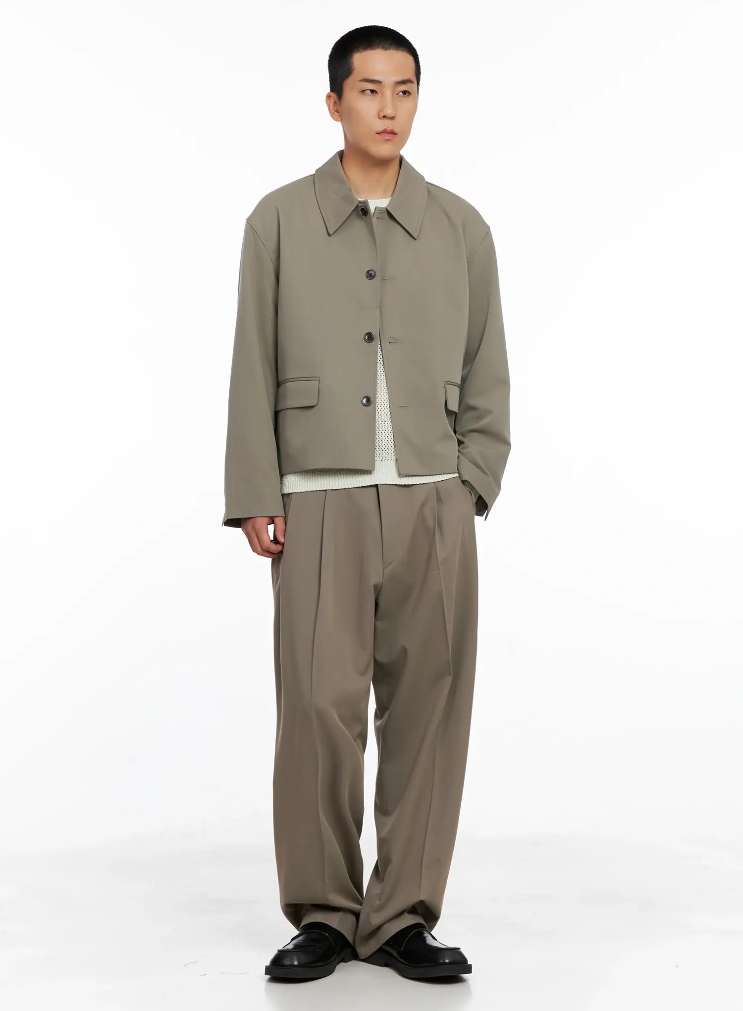 Men's Cropped Button-Up Jacket IS502 - Image 15