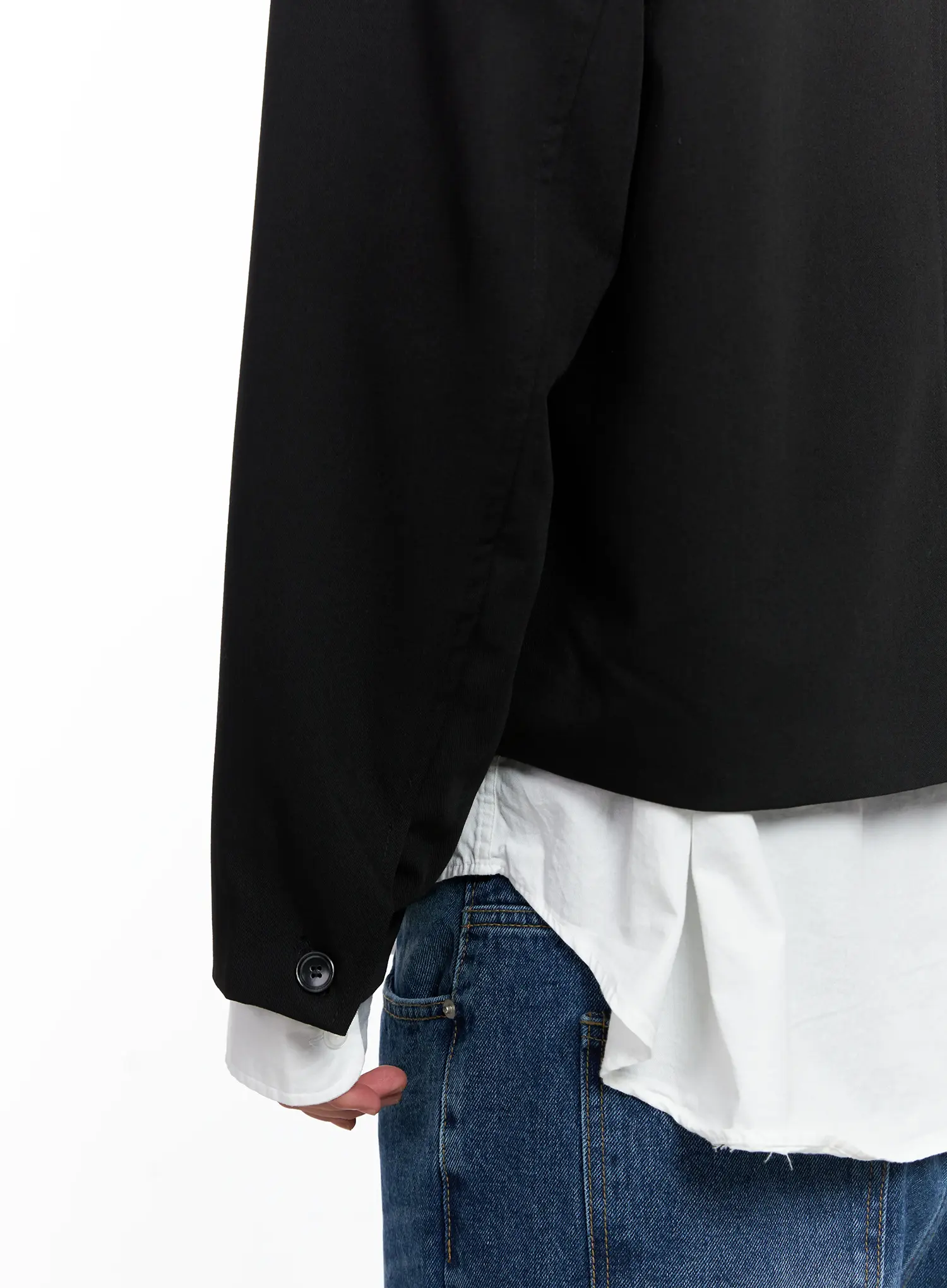 Men's Cropped Button-Up Jacket IS502 - Image 18