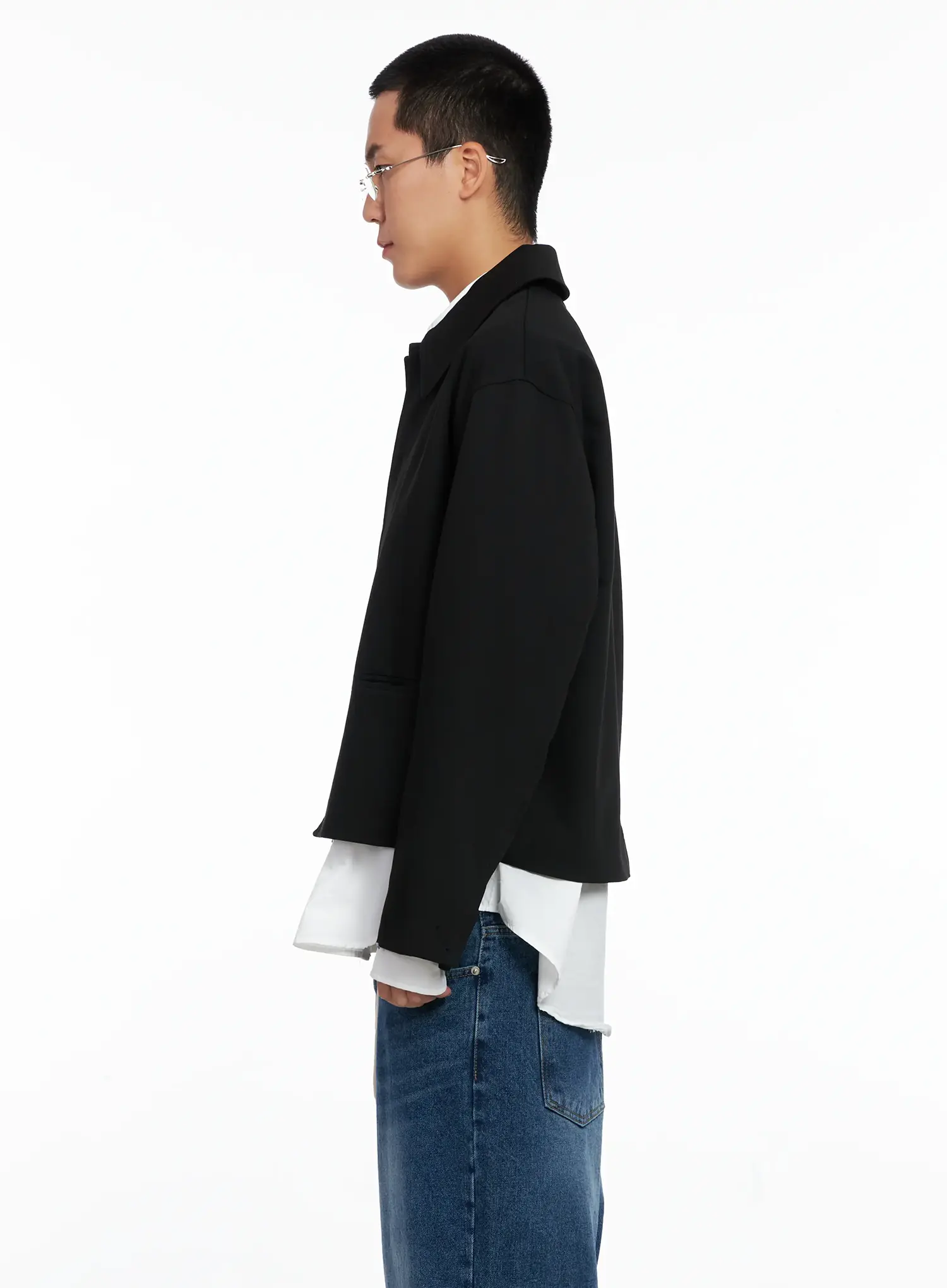 Men's Cropped Button-Up Jacket IS502 - Image 5