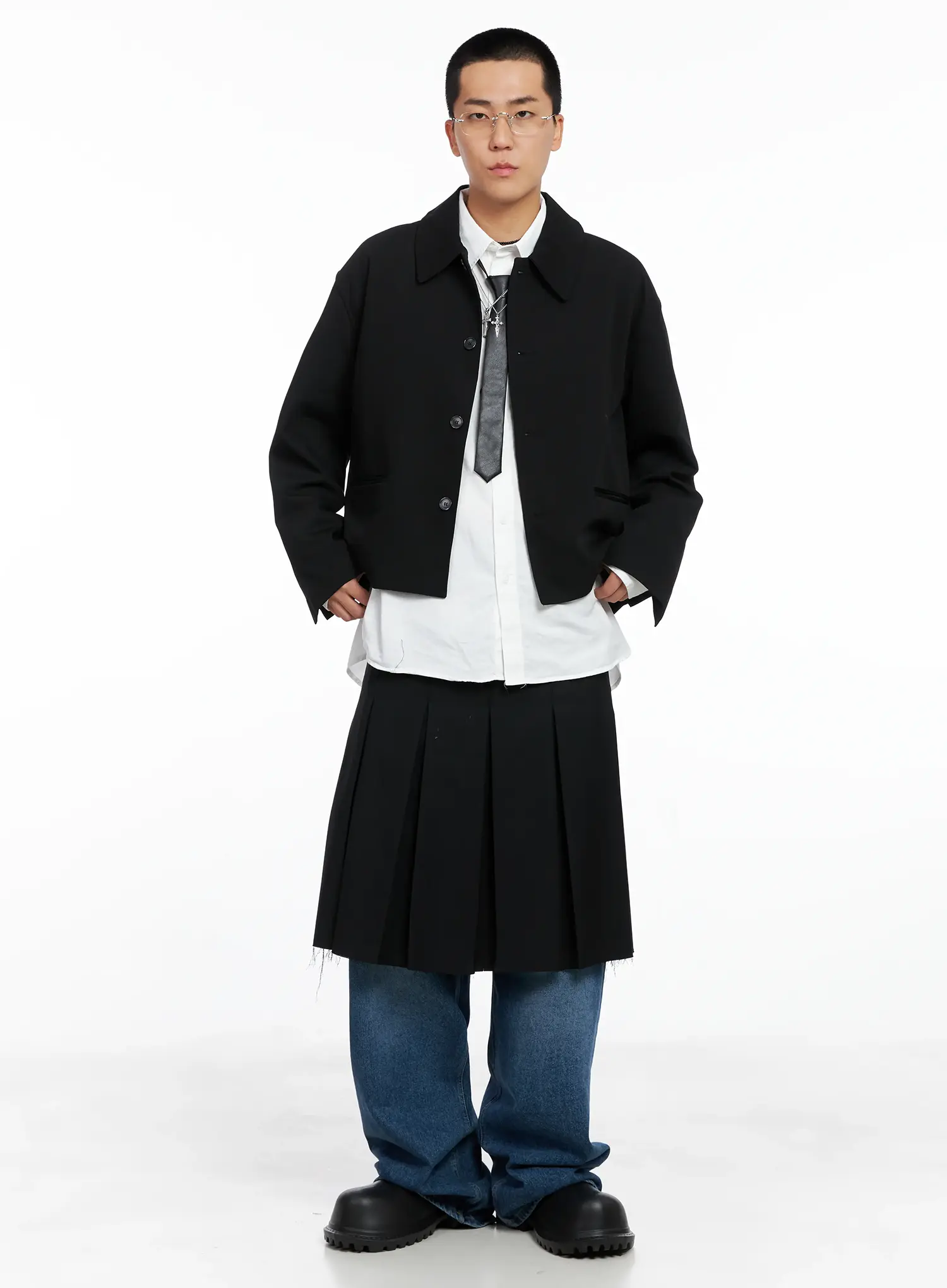 Men's Cropped Button-Up Jacket IS502 - Image 8