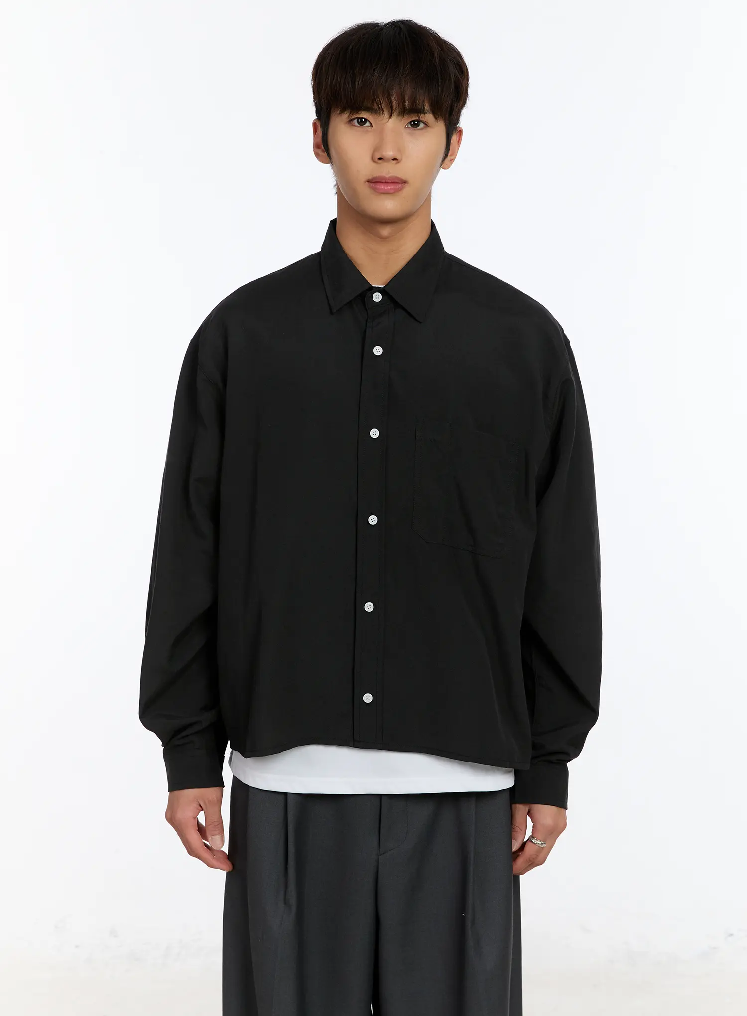 Men's Cropped Oxford Shirt IM530 - Image 13