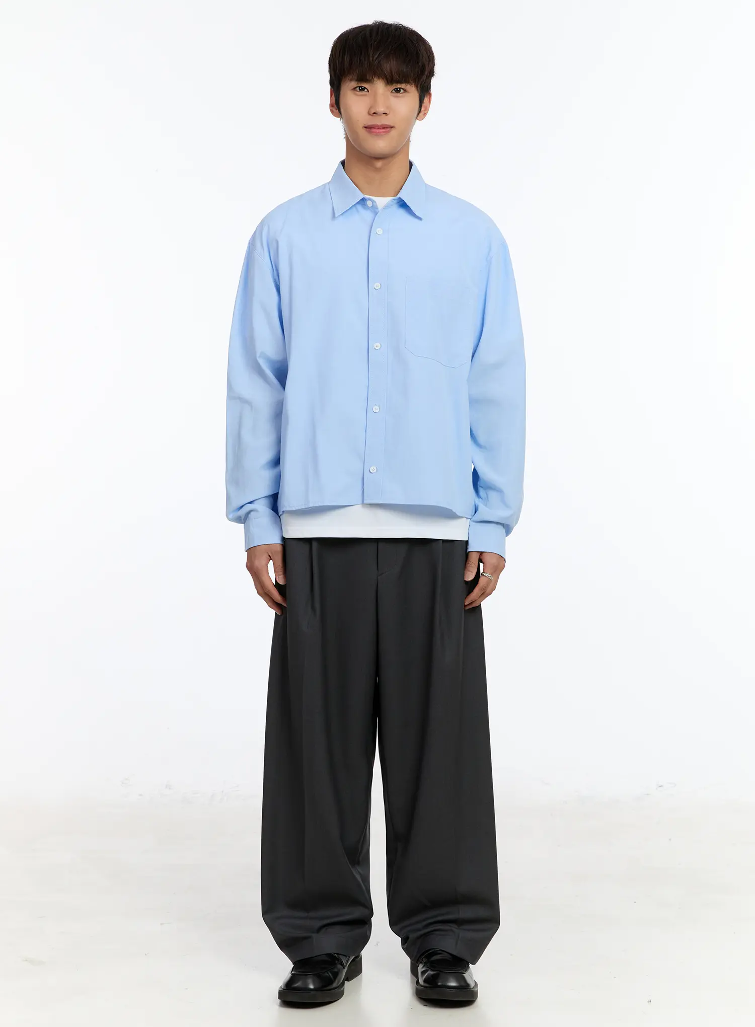 Men's Cropped Oxford Shirt IM530 - Image 3