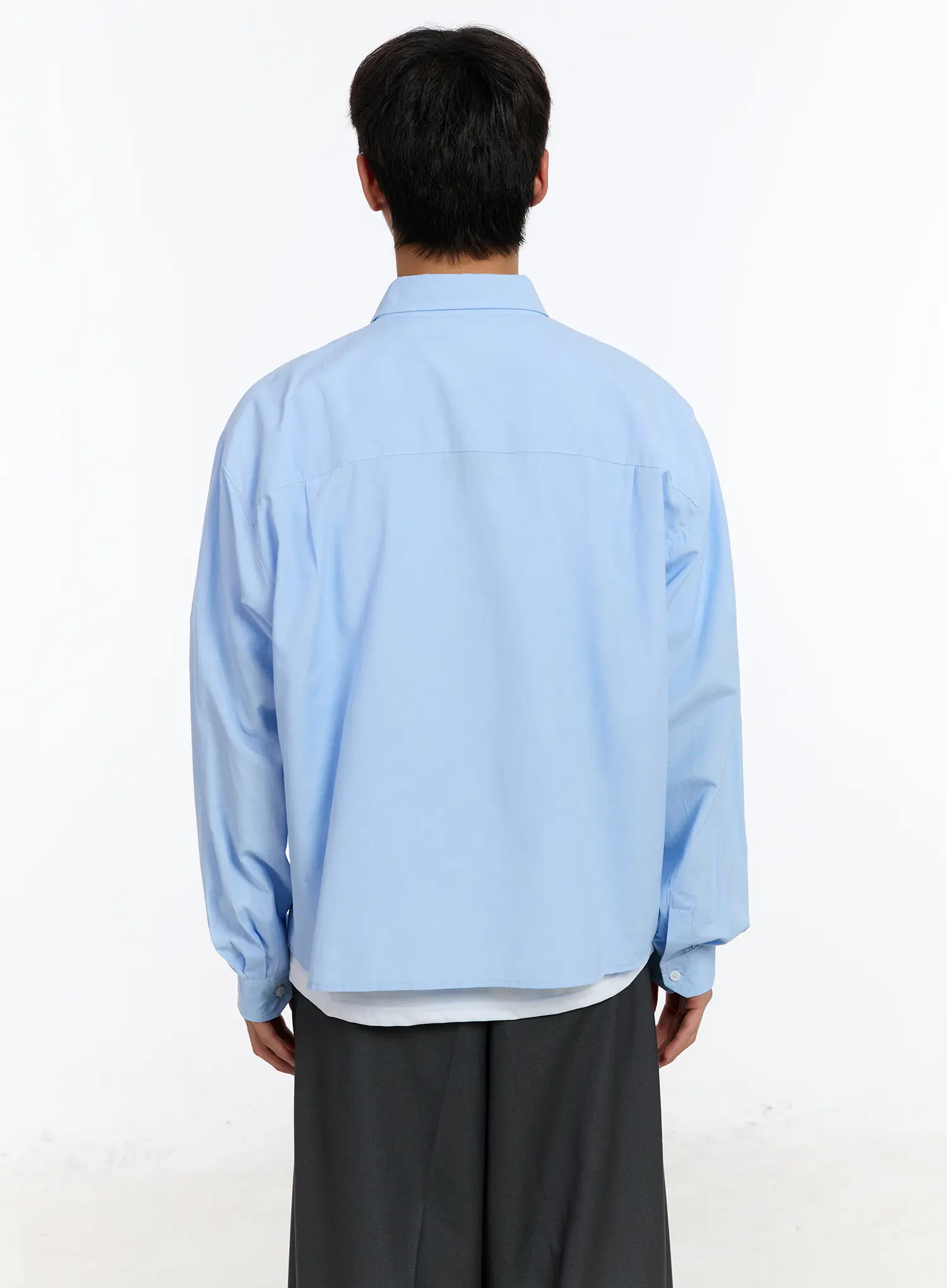 Men's Cropped Oxford Shirt IM530 - Image 5