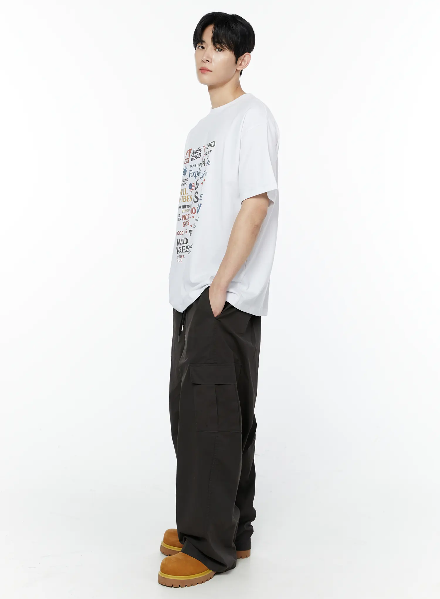 Men's Curved Fit Cargo Trousers IA527 - Image 4