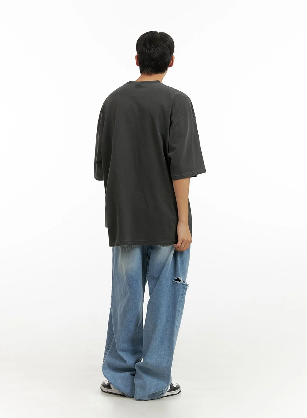 Men's Cut Out Baggy Jeans IU419 - Image 9