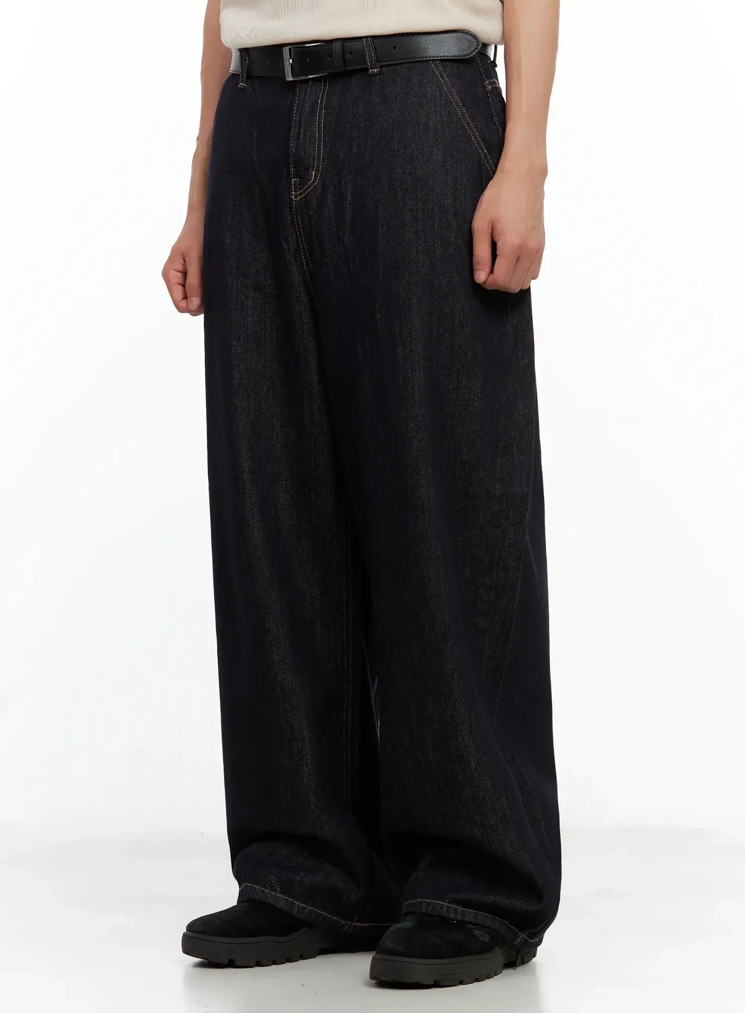 Men's Dark Denim Baggy Jeans IL516 - Image 4