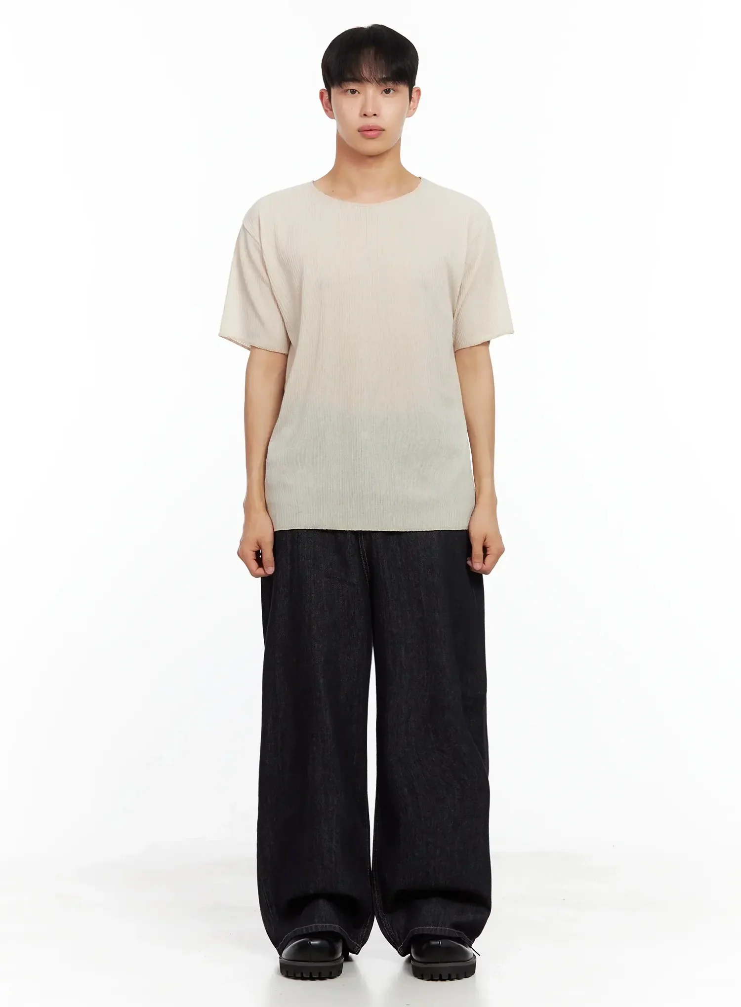 Men's Dark Denim Baggy Jeans IL516 - Image 6