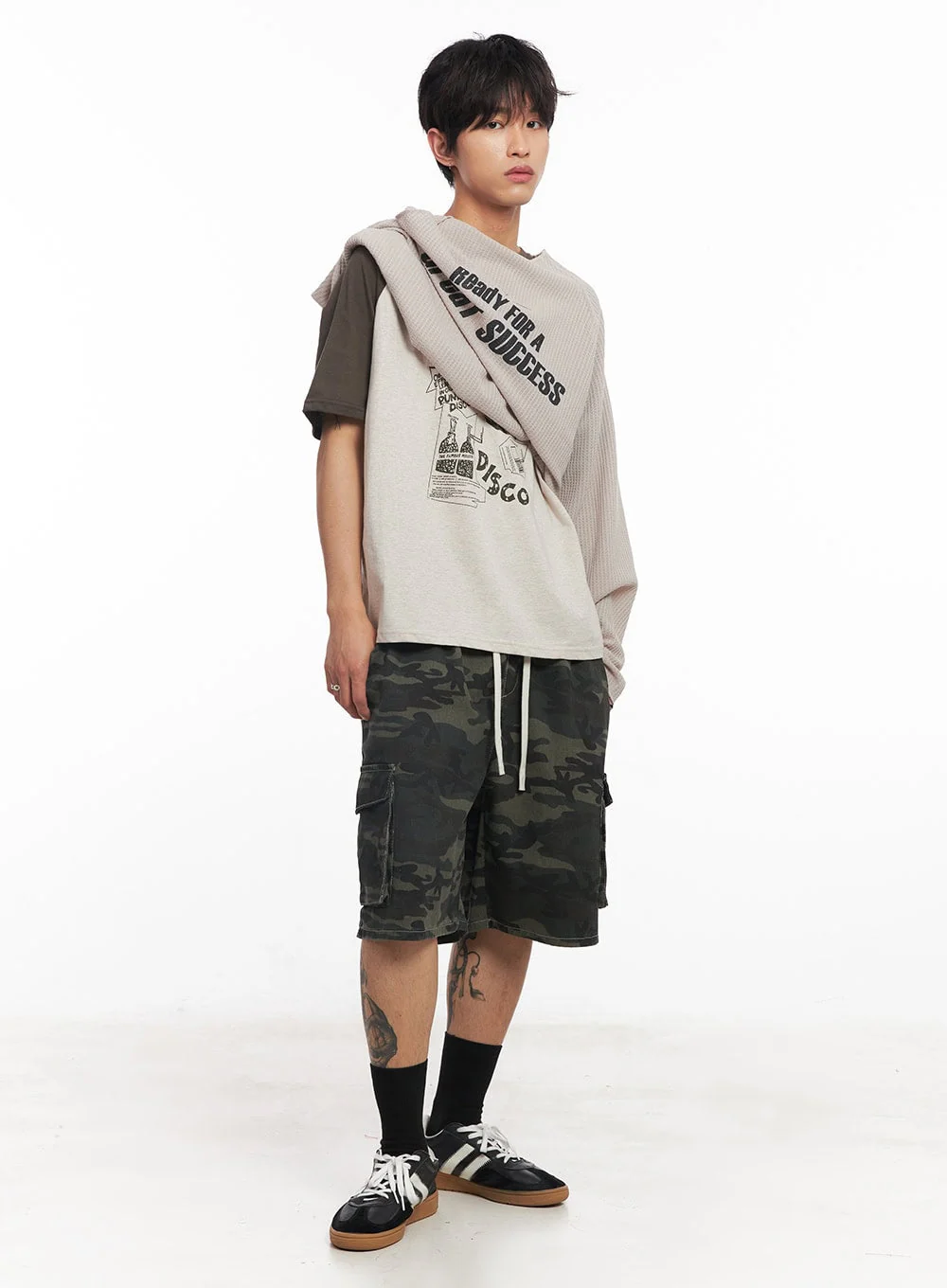 Men's Disco Graphic Raglan T-Shirt IY508 - Image 2
