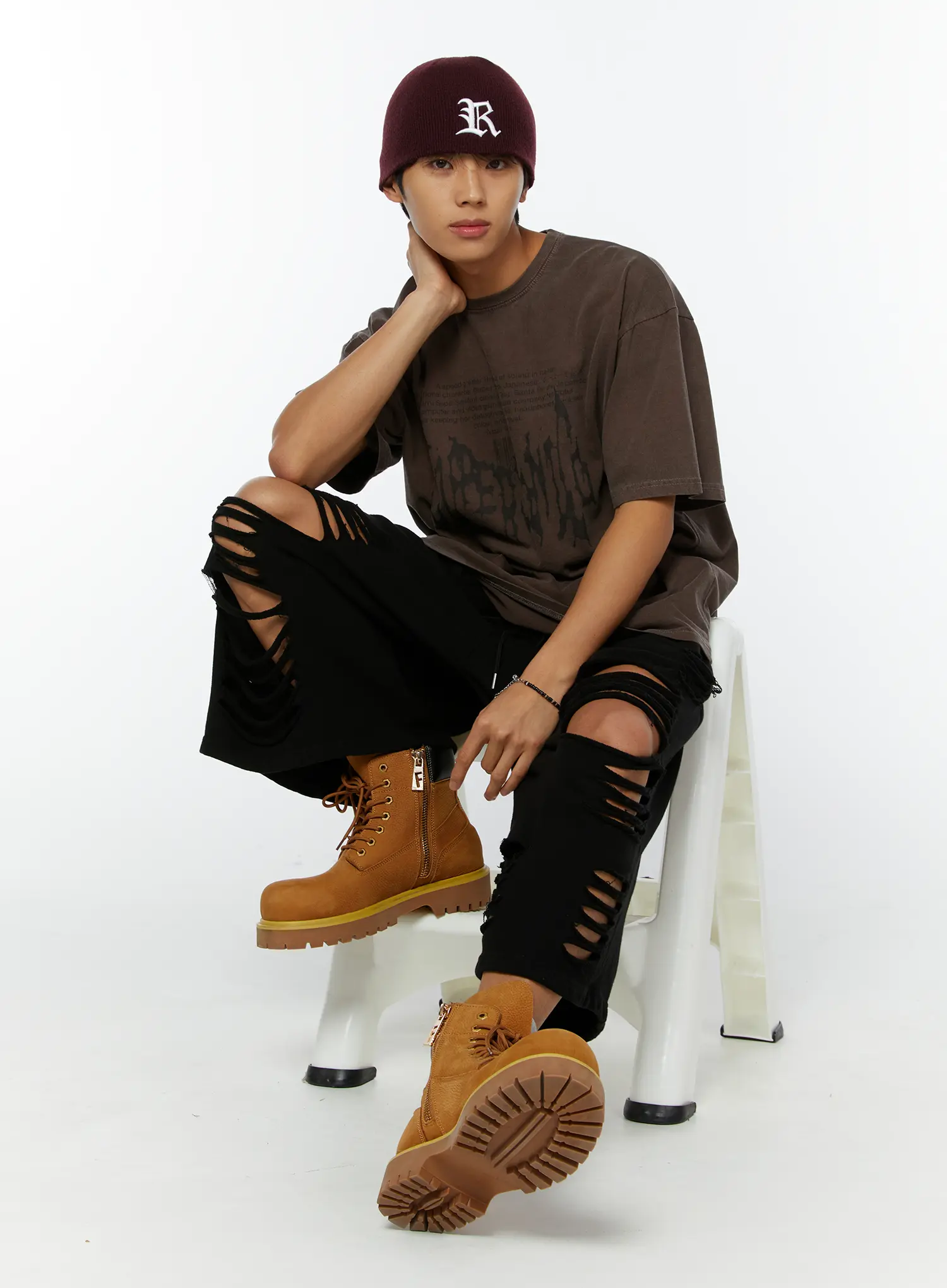 Men's Distressed Bermuda Shorts IY514 - Image 14