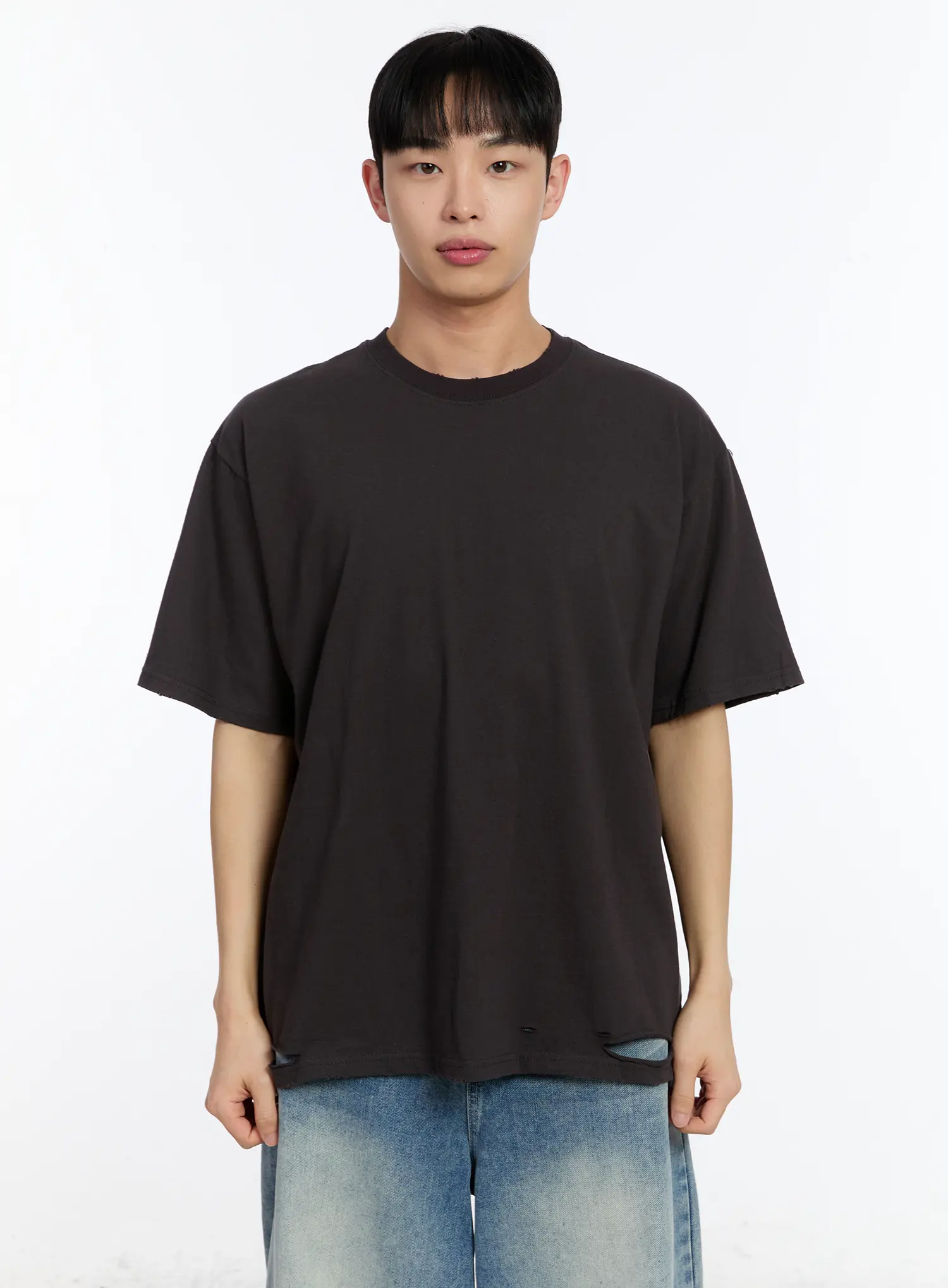 Men's Distressed Short Sleeve Tee IA507 - Image 11