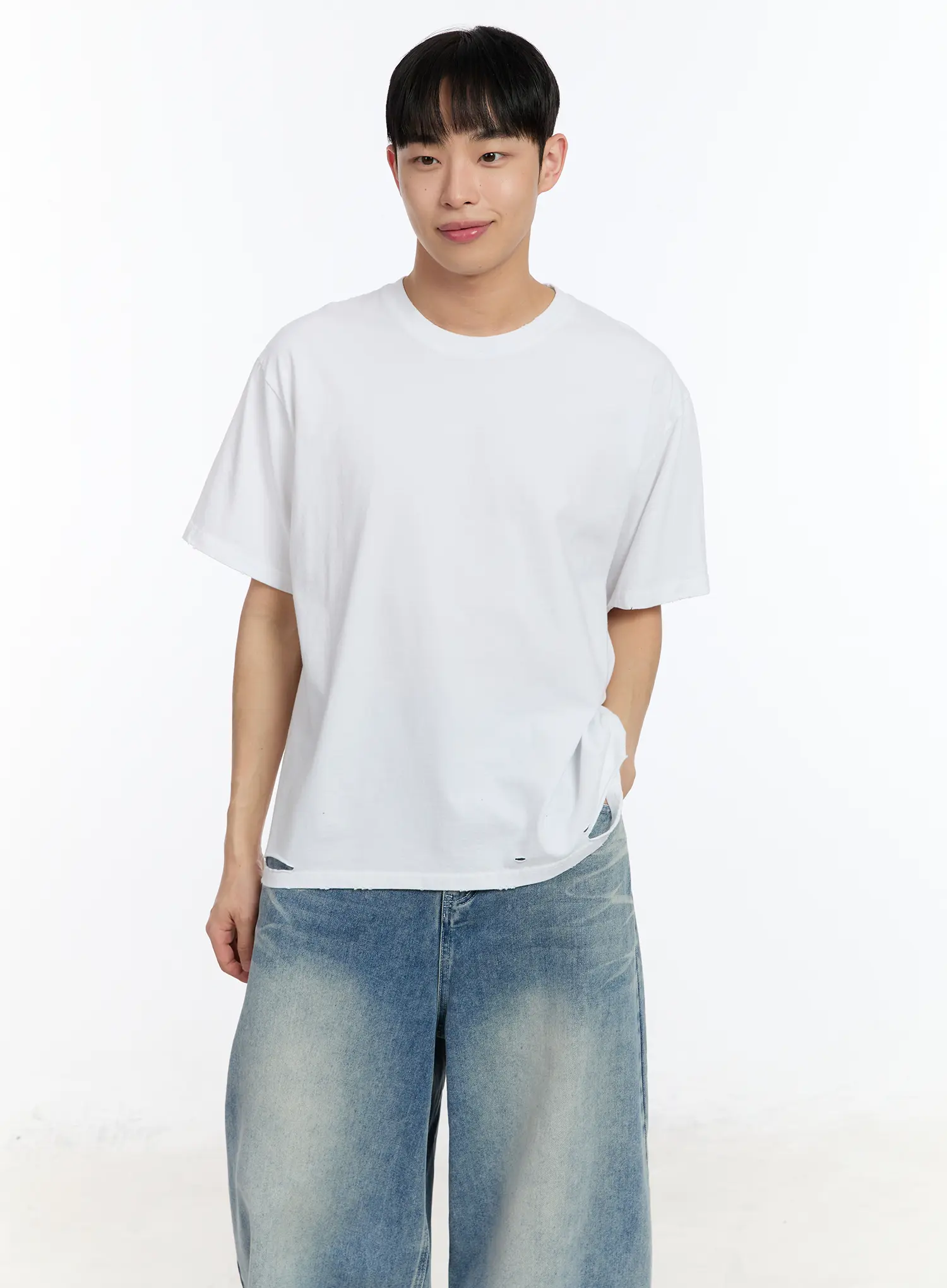 Men's Distressed Short Sleeve Tee IA507 - Image 2