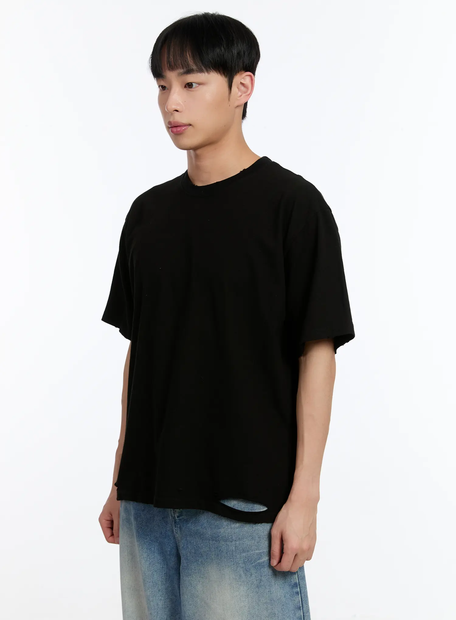 Men's Distressed Short Sleeve Tee IA507 - Image 4