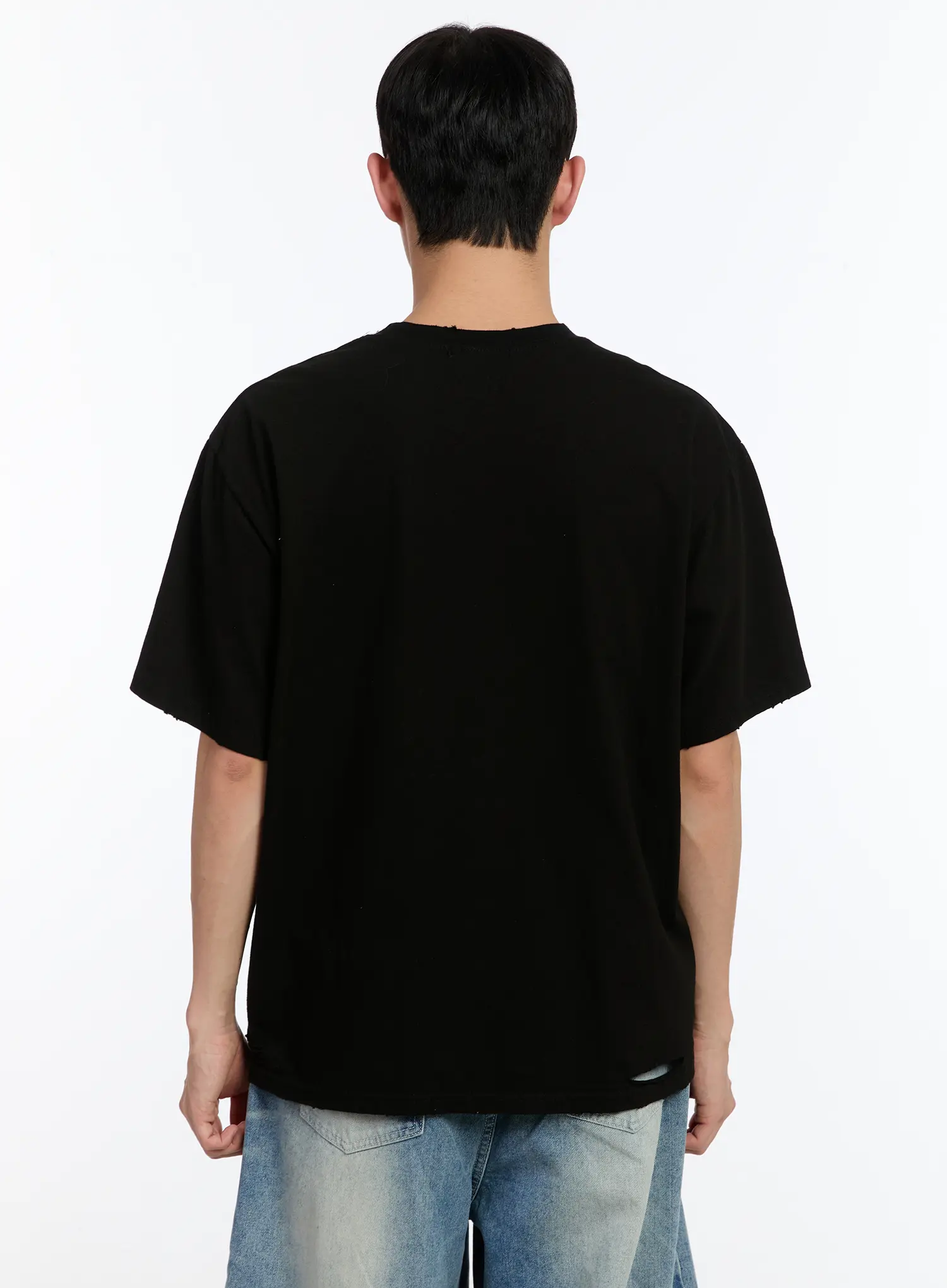 Men's Distressed Short Sleeve Tee IA507 - Image 5