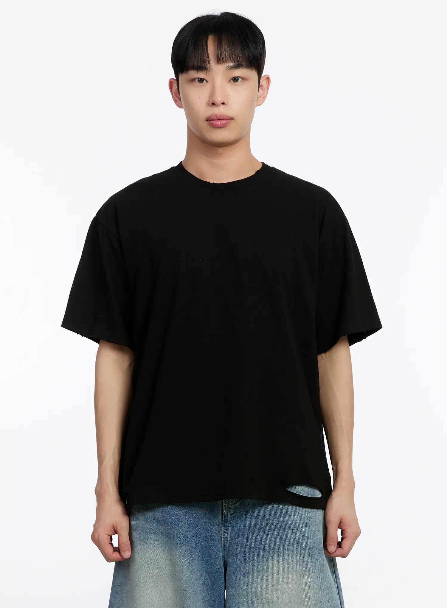 Men's Distressed Short Sleeve Tee IA507 - Image 6