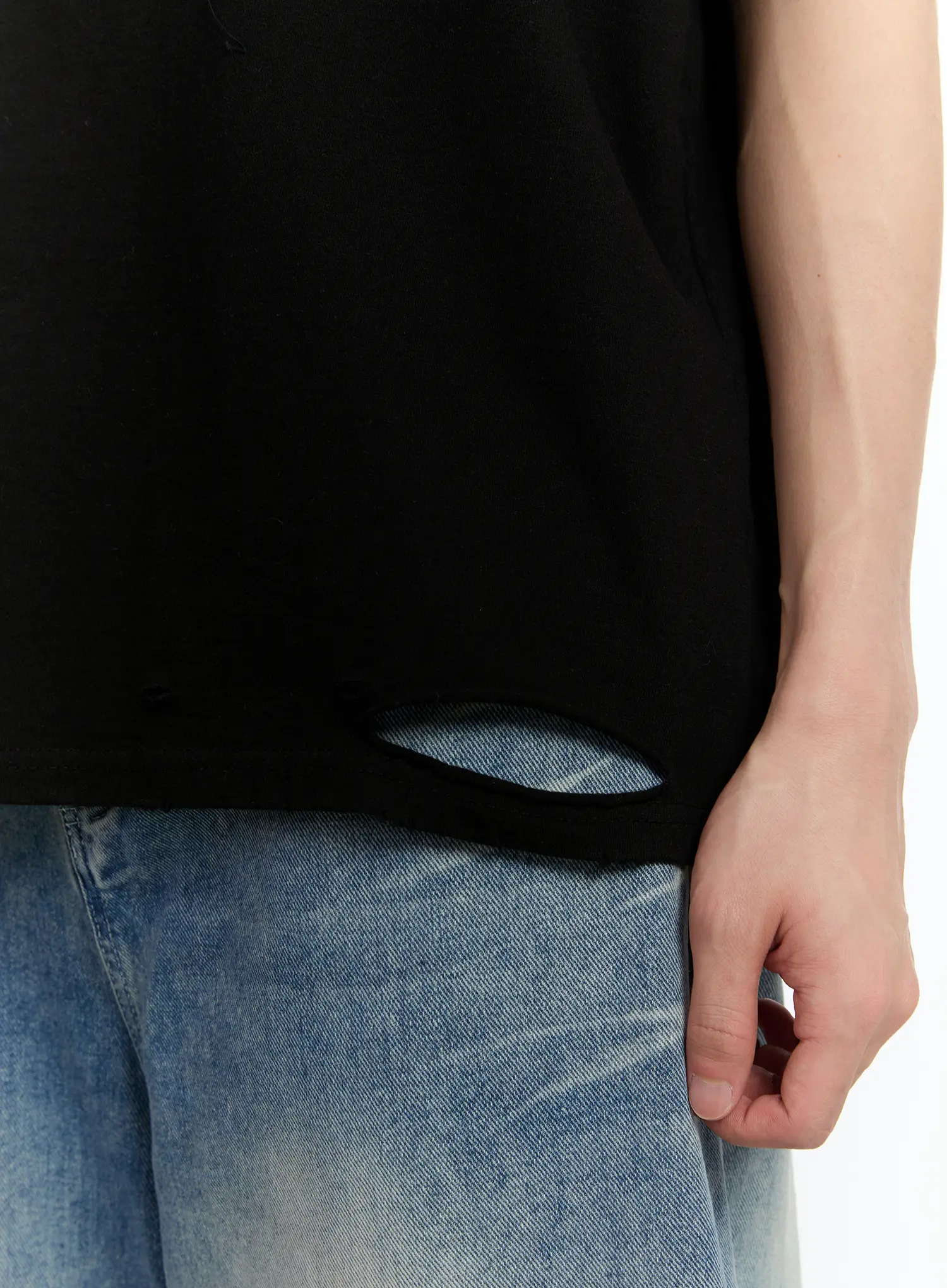Men's Distressed Short Sleeve Tee IA507 - Image 7