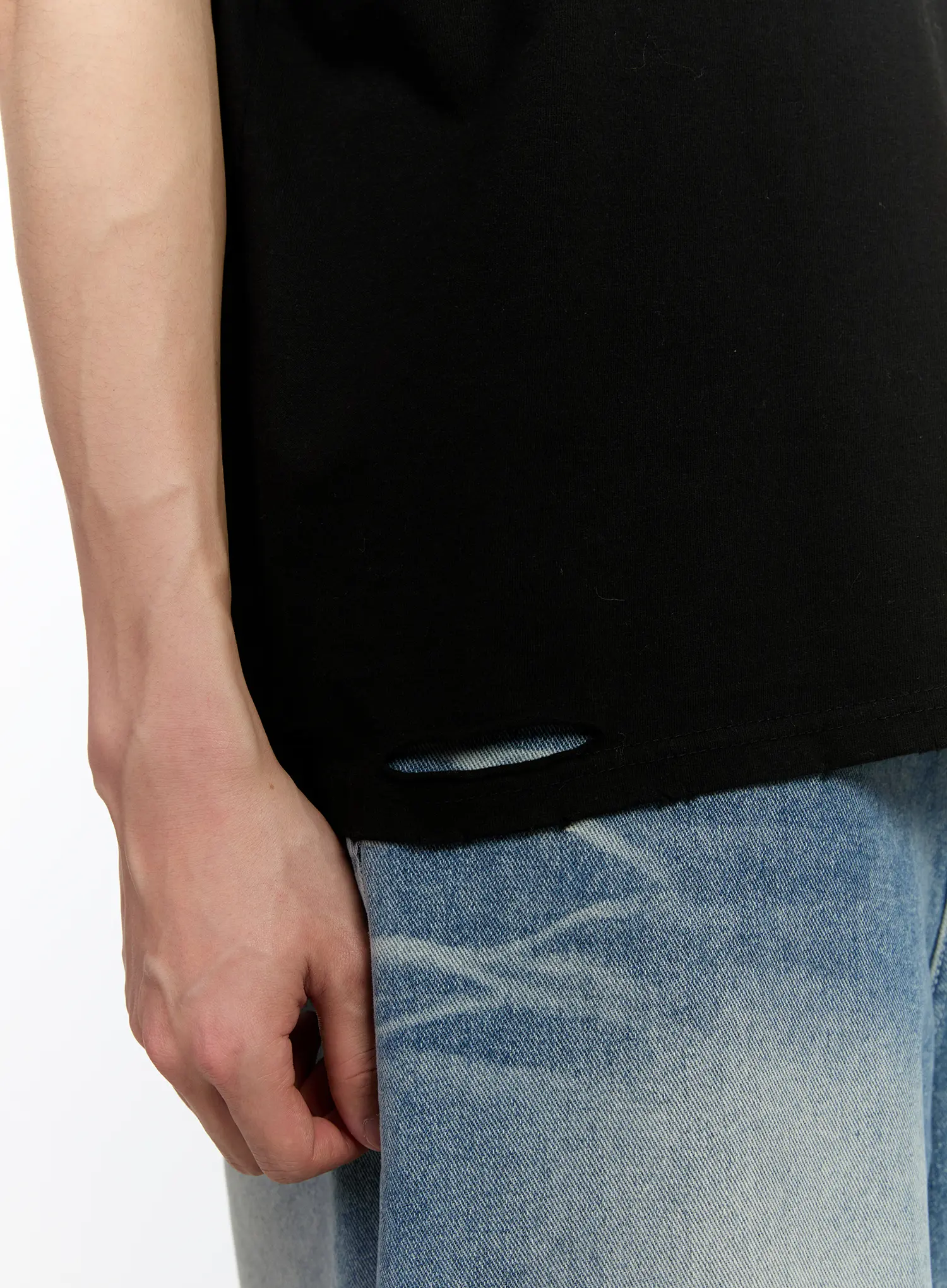 Men's Distressed Short Sleeve Tee IA507 - Image 8
