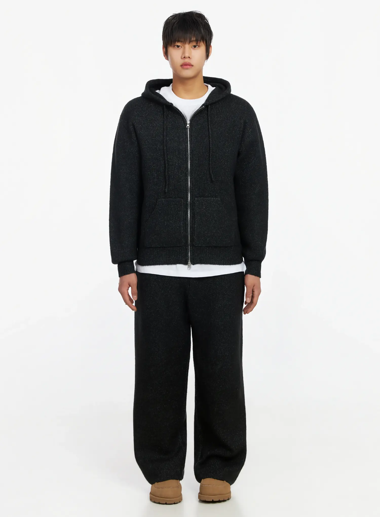 Men's Double-Zip Knit Hooded Jacket IJ527 - Image 3