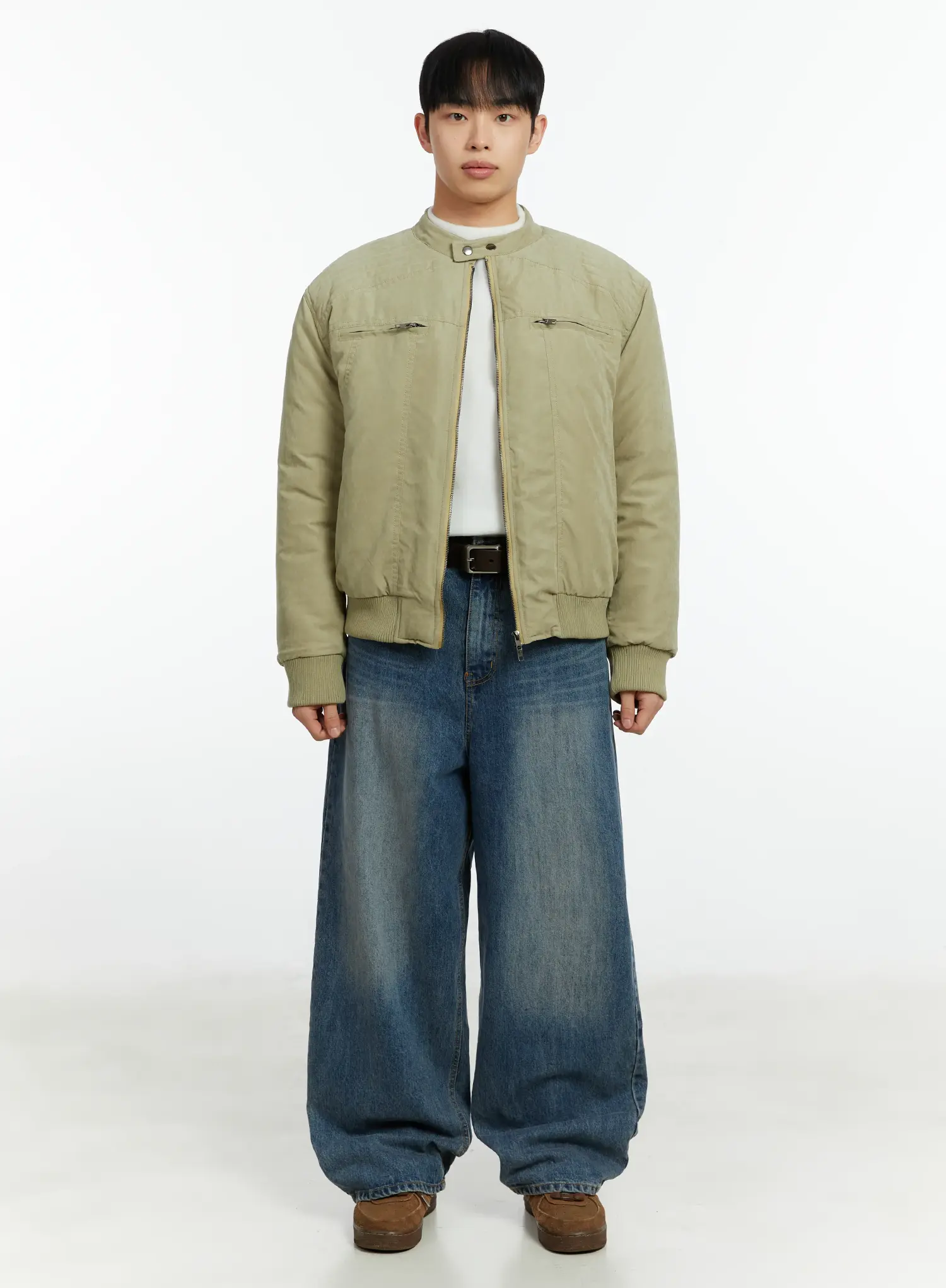 Men's Double Zip Rider Bomber Jacket IF511 - Image 3