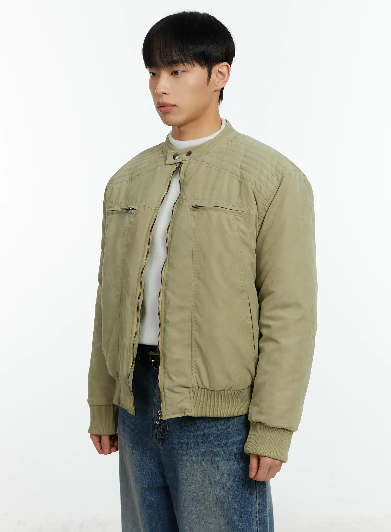 Men's Double Zip Rider Bomber Jacket IF511 - Image 4